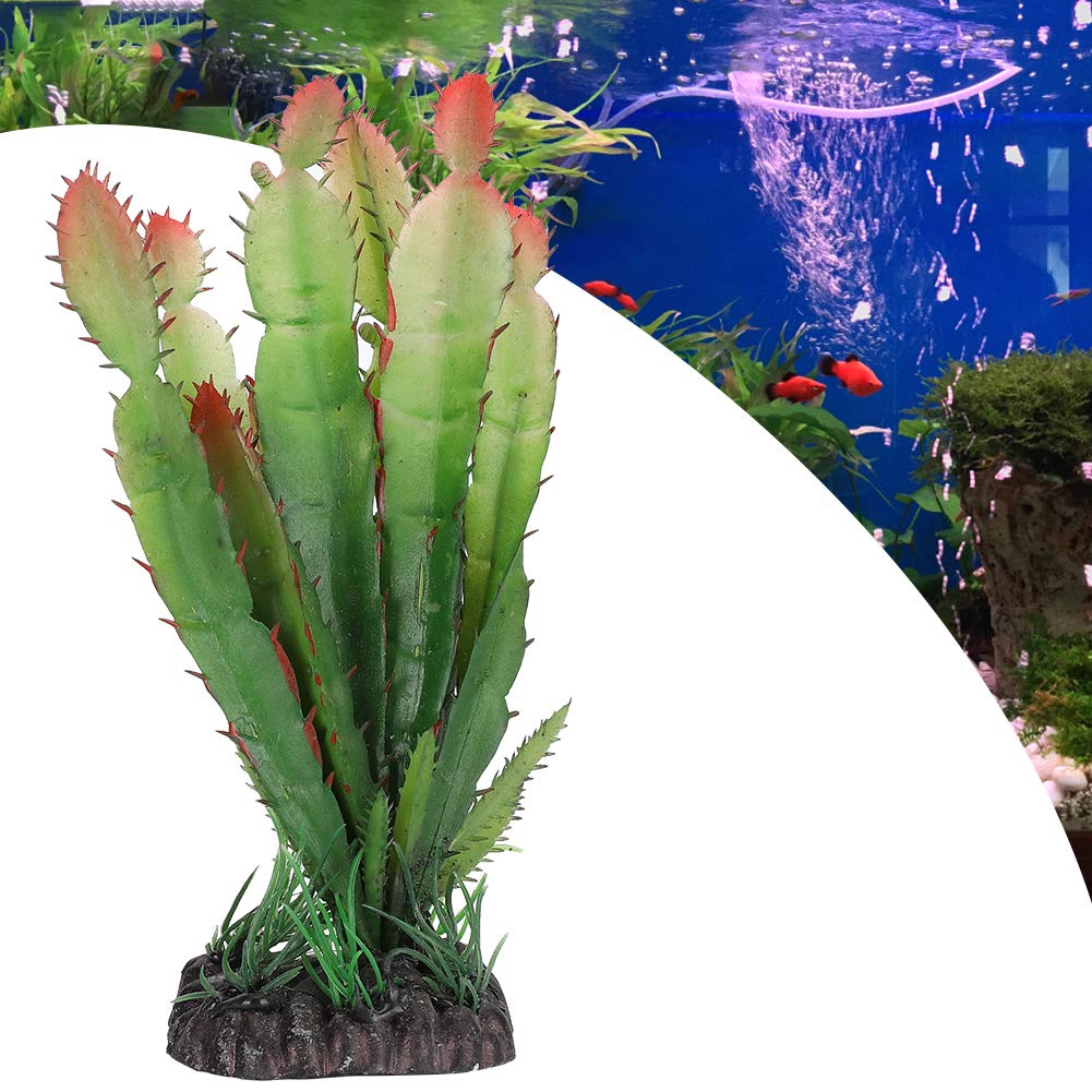 Gloglow Reptile Plants Terrarium Decor,Simulation Plastic Cactus Plant Landscaping Decoration For Tortoise Lizard Gecko Bearded Dragon