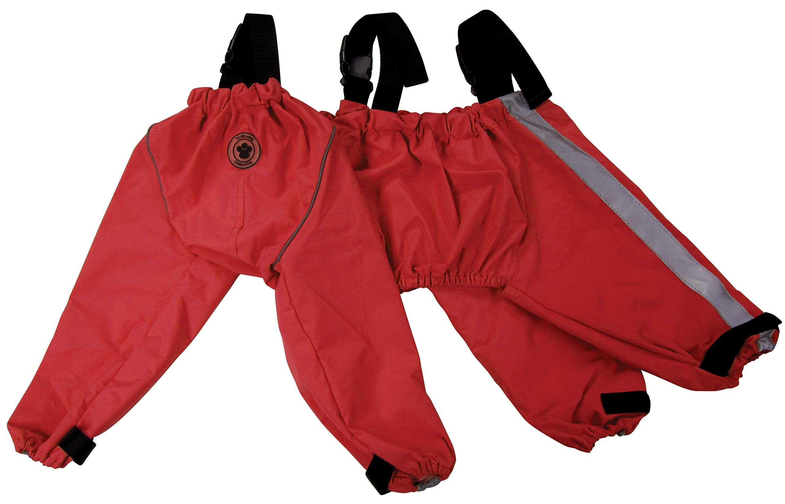 Foufou Dog 62555 Bodyguard Protective All-Weather Dog Pants, Medium, Red