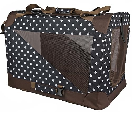 Pet Life Vista-View 360 Degree Zippered And Collapsible Soft Folding Dog Crate - Folding Travel Dog Kennel With Zippered Entrances Along The Pet Crate