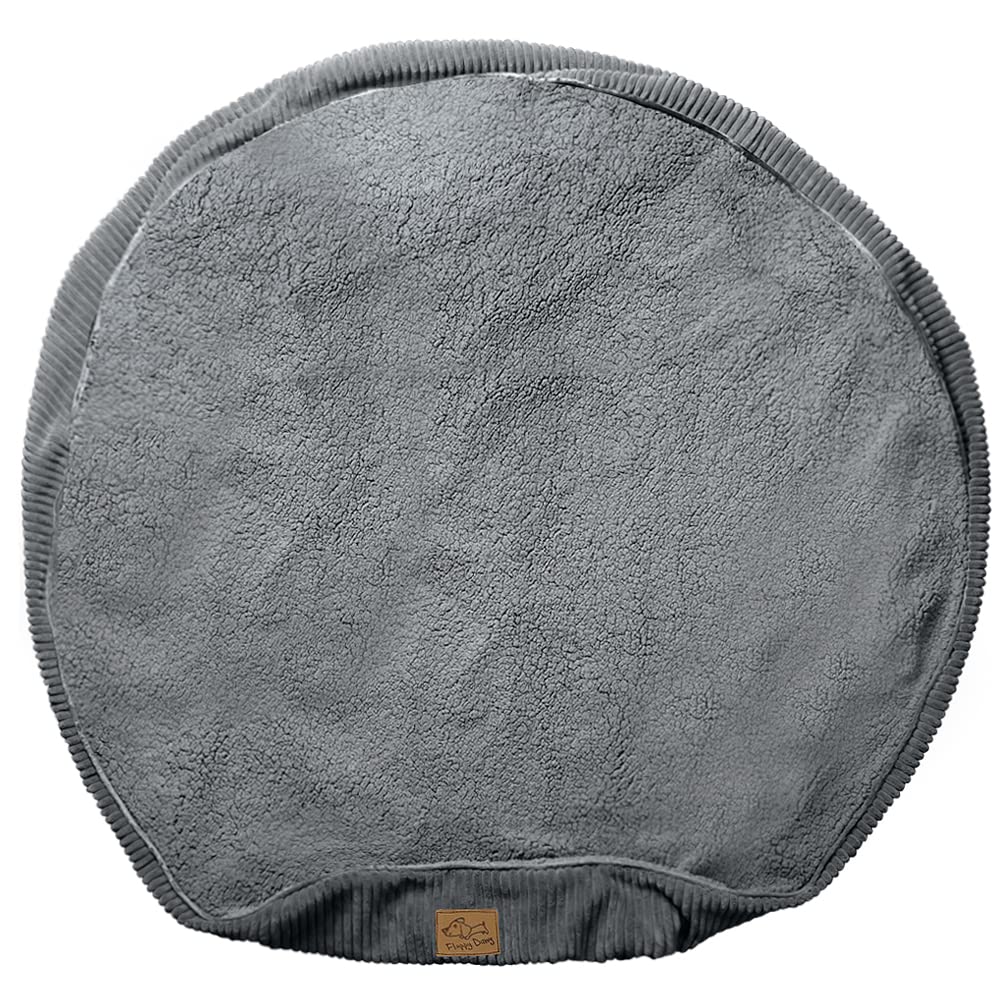 Floppy Dawg Universal Round Dog Bed Replacement Cover. Removable and Machine Washable Cover for Donut and Round Beds. Extra Larg