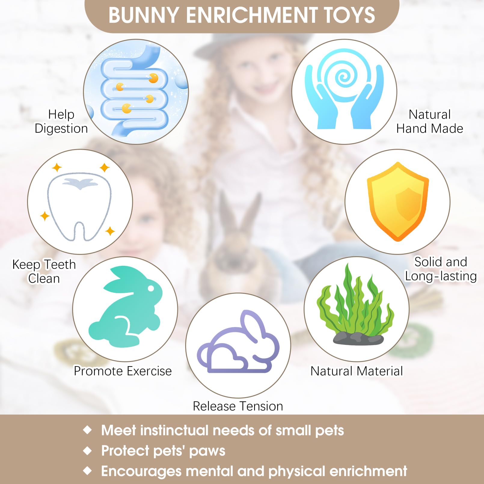 Hamiledyi Rabbit Seagrass Activity Mat Bunny Toy Hanging Rabbit Chew Toys For Teeth Rabbit Enrichment Toys Seagrass Protector Ma