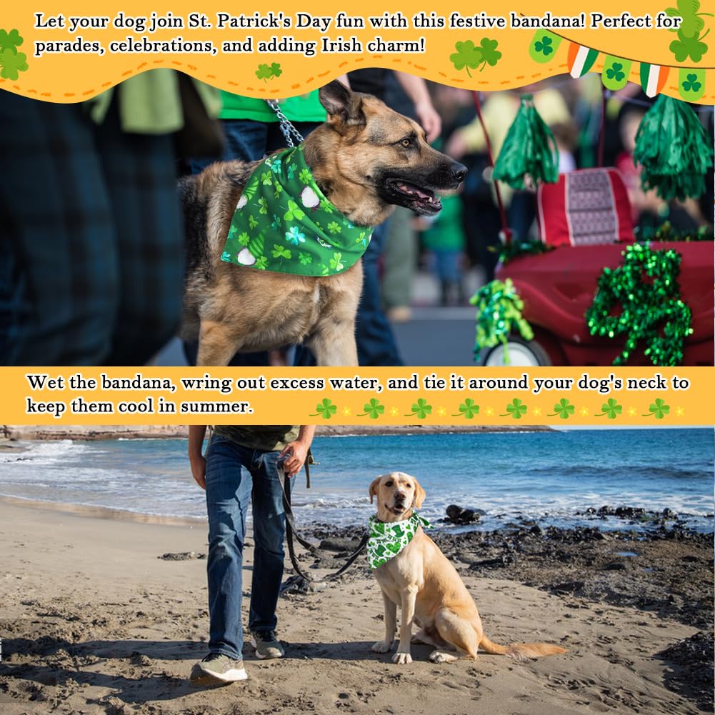 Vivifying St. Patrick'S Day Dog Bandana, 2 Pack Bandanas For St. Patrick'S Day Clothes Outfits, Reversible Triangle Dog Scarf, P