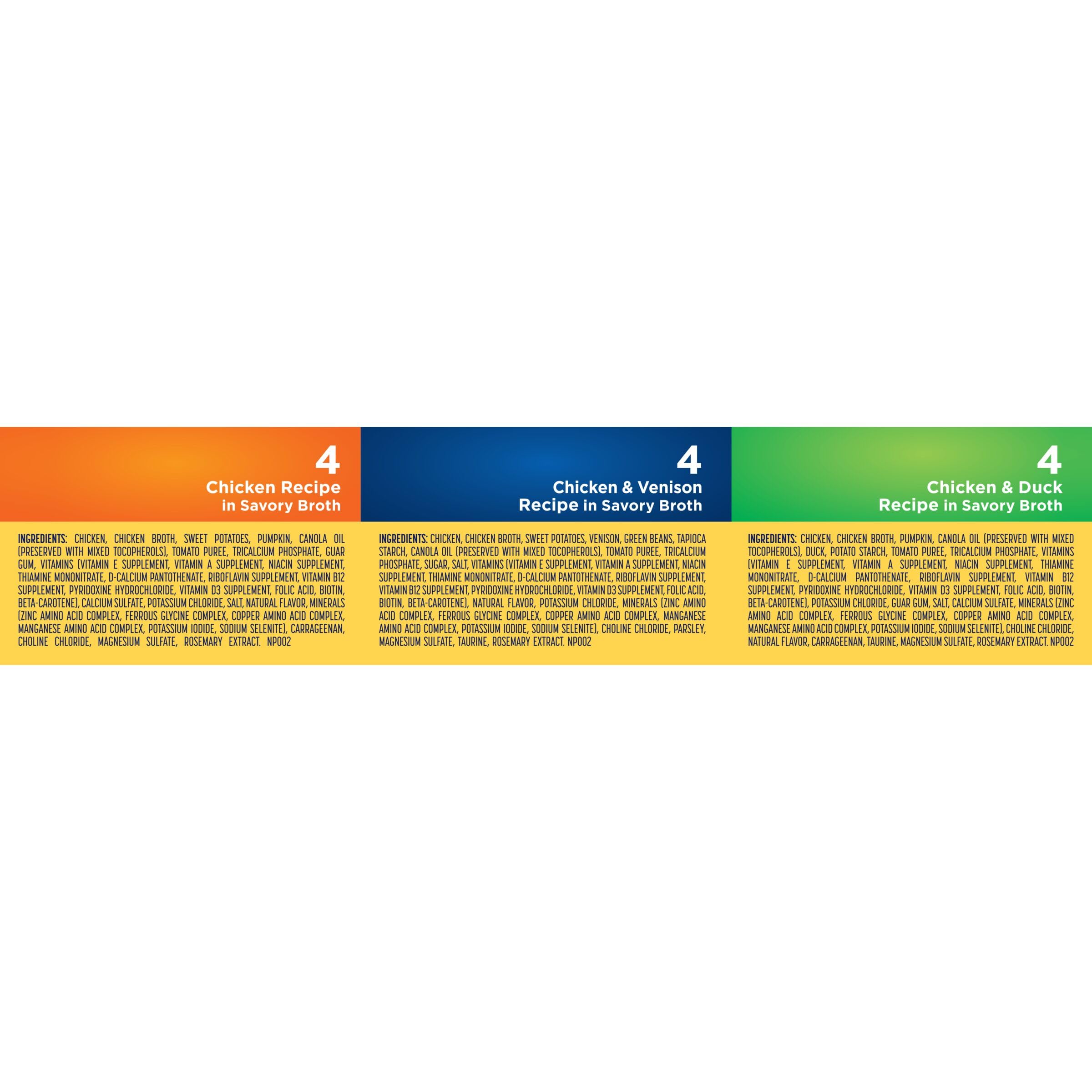 Natures Recipe Grain Free Chicken Recipe, Chicken & Venison Recipe and Chicken & Duck Recipe in Savory Broth Variety Pack Wet Do