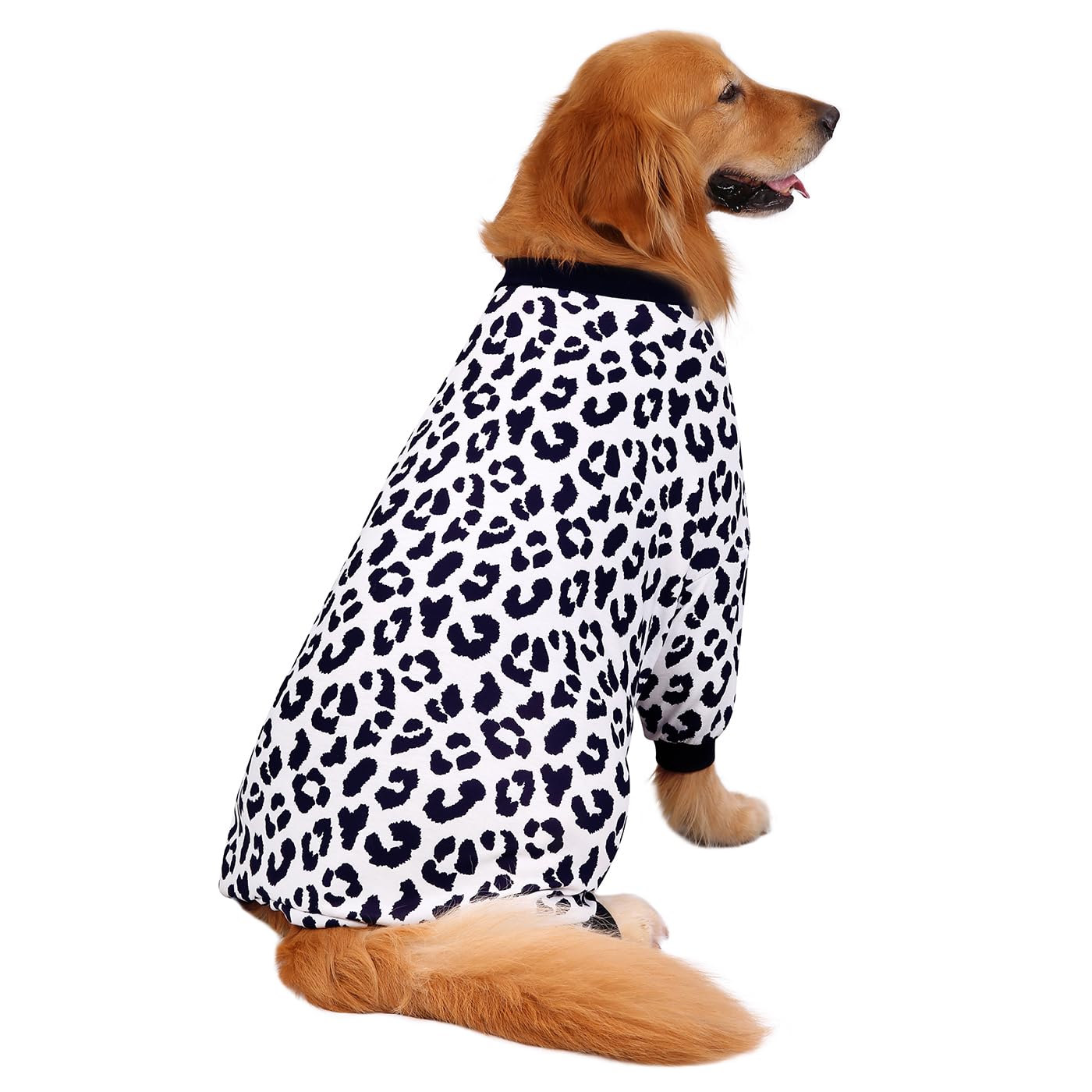 Hde Dog Pajamas One Piece Jumpsuit Lightweight Dog Pjs Shirt For M-3Xl Dogs Snow Leopard - 3Xl