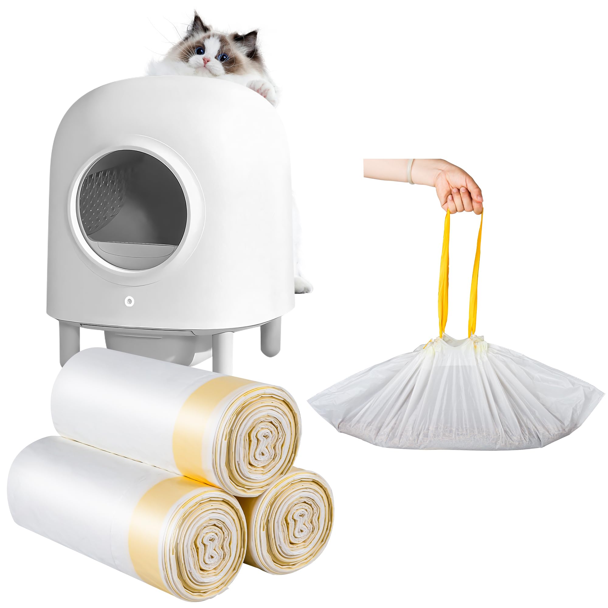 60 Count Cat Litter Pan Liners - Super Thick, Heavy Duty 29.6''X12.6'' Cat Litter Bags, Unscented, Compatible With Cleanpethome 