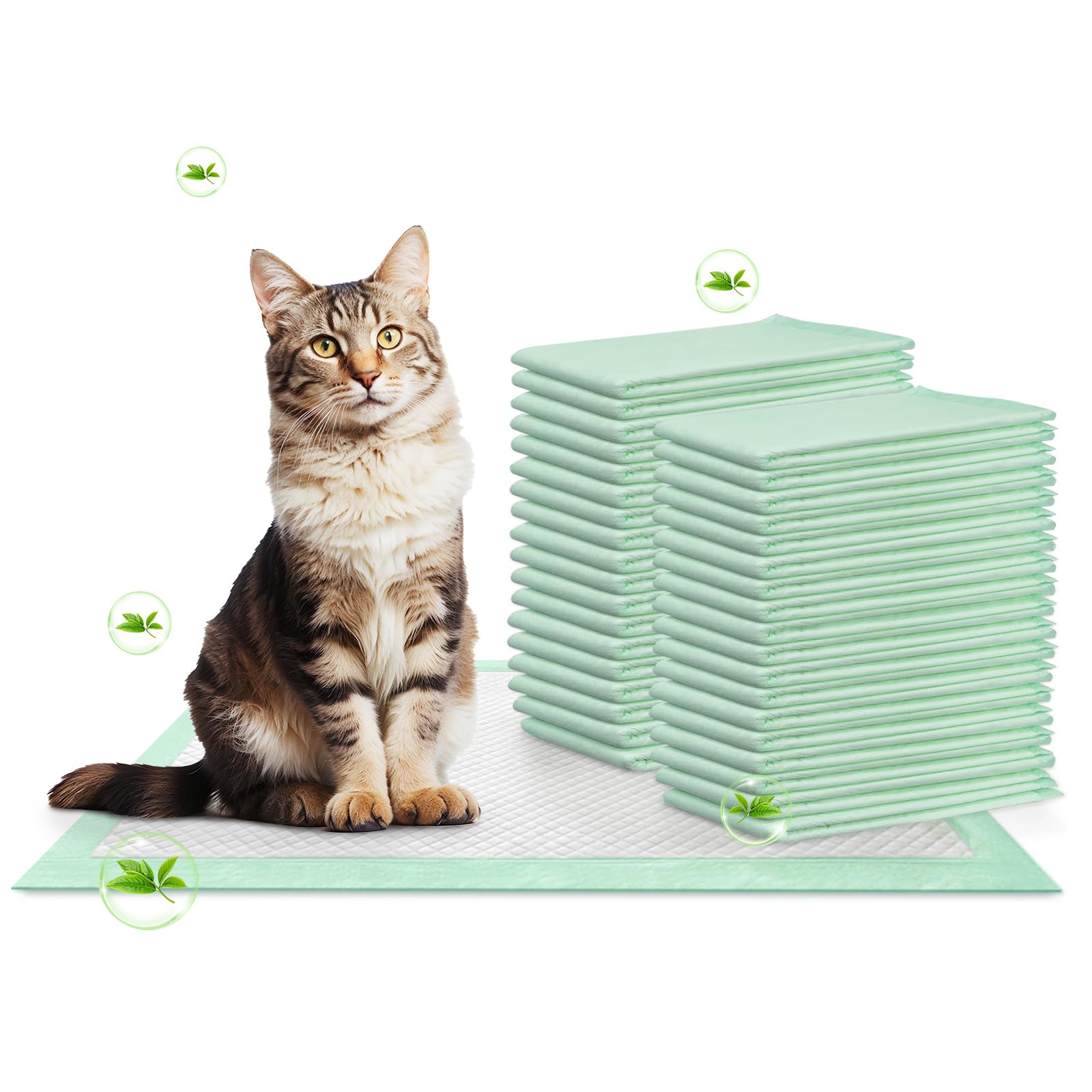 Topfeel 36 Pcs Cat Pads Refills, 16.9'' X 11.4'' Pee Pads For Cats Compatible With Tidy Cat Breeze Litter System, Super Absorben