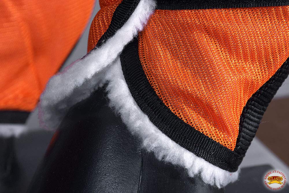 HILASON Western Horse Fly Boots W/Fleece Uv Protection Insects Orange