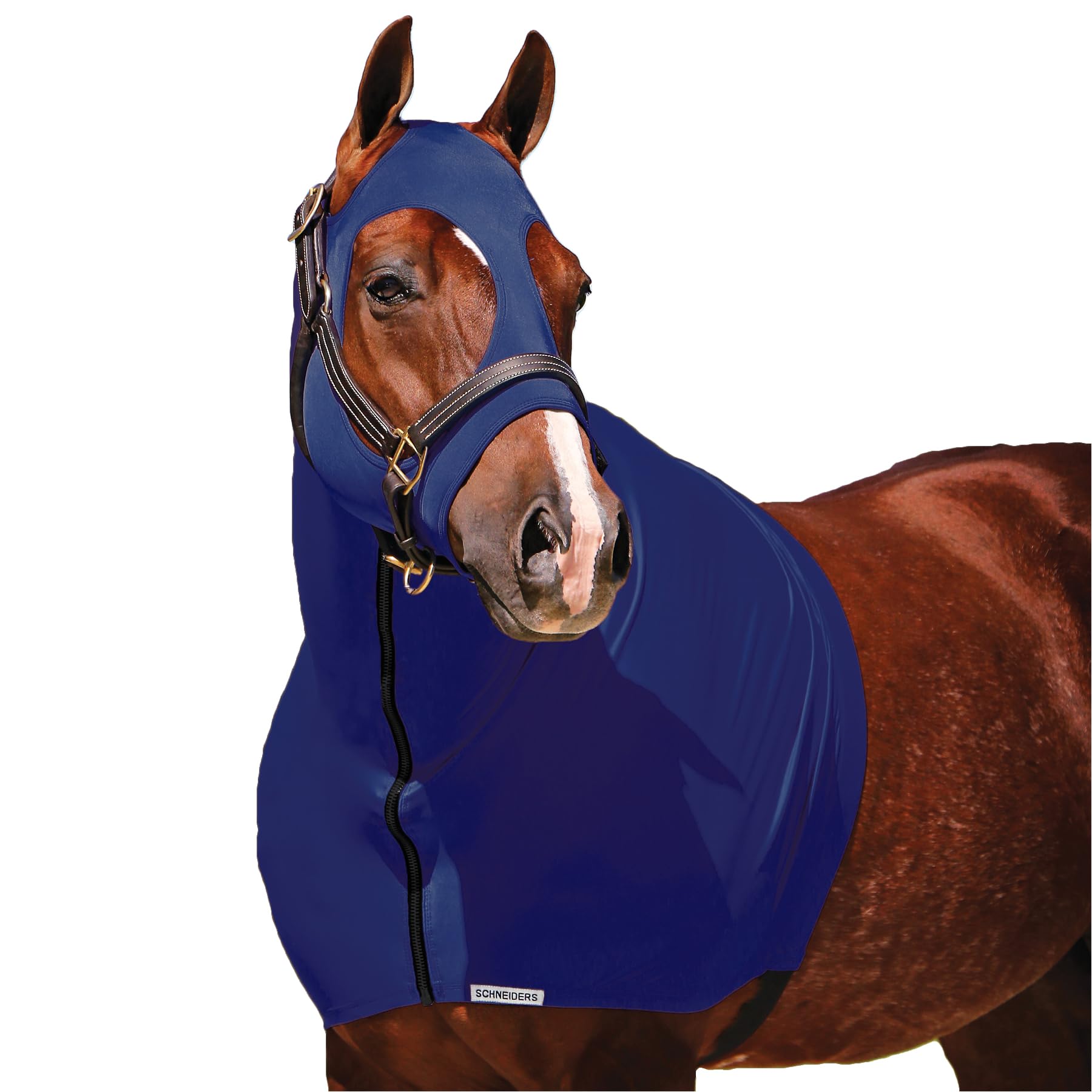 UltraFlex Horse Sleazy Slickers | Horse Protection Slinky | Dirt & Dust Defense | Full Zip Hood | Navy, X-Large