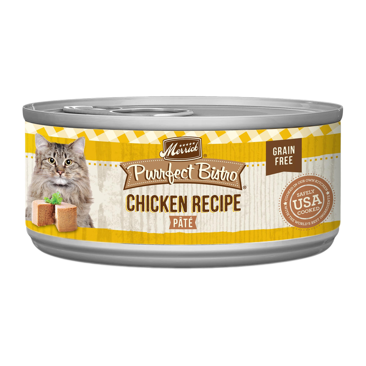 Merrick Purrfect Bistro Grain Free Premium Soft Canned Pate Adult Wet Cat Food, High Protein Chicken Recipe - (Pack Of 24) 3 Oz. Cans