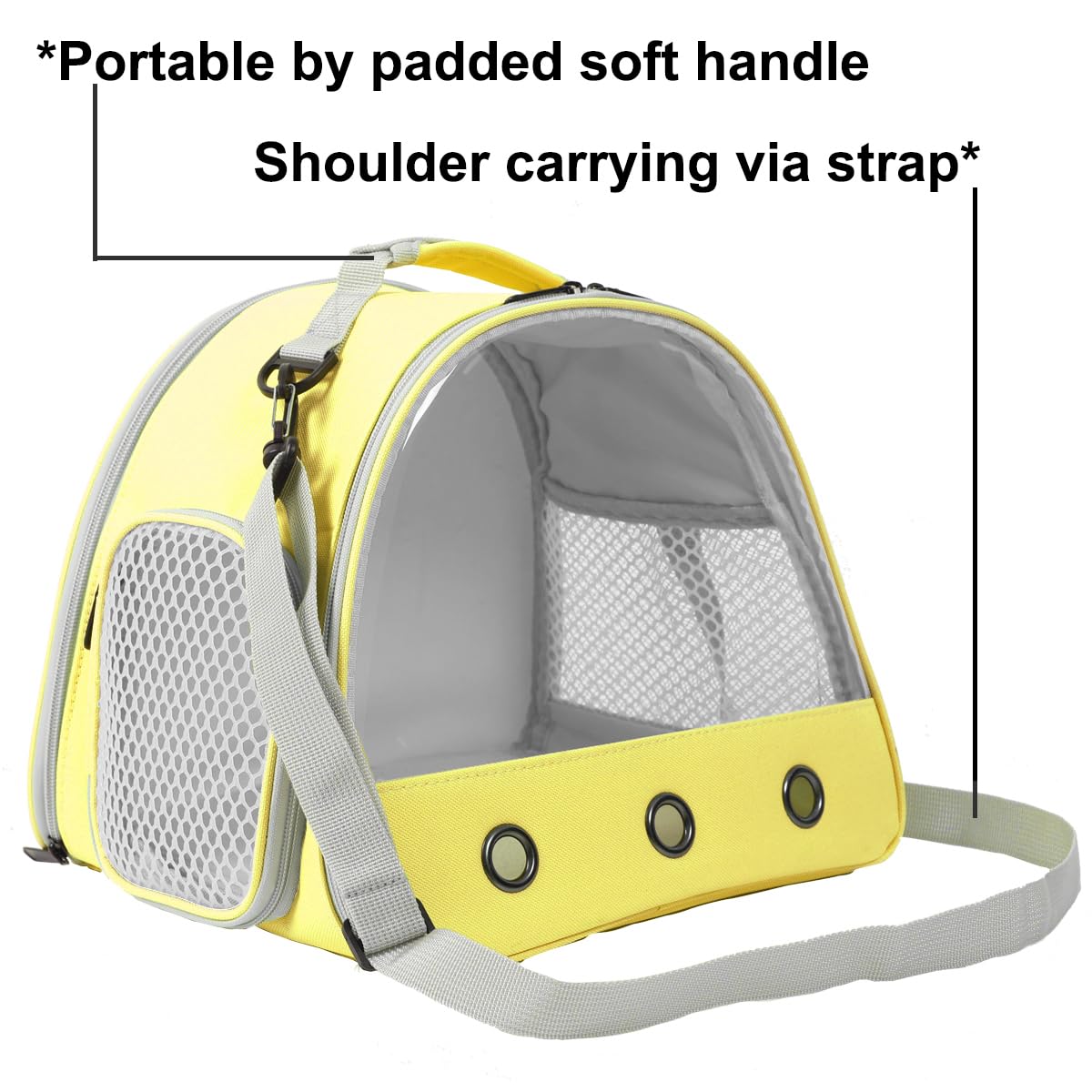 Bearded Dragon & Lizard Carrier - Portable Travel Carrier For Hedgehog, Rat, Parrot, Bird & Guinea Pig (Yellow, 2)