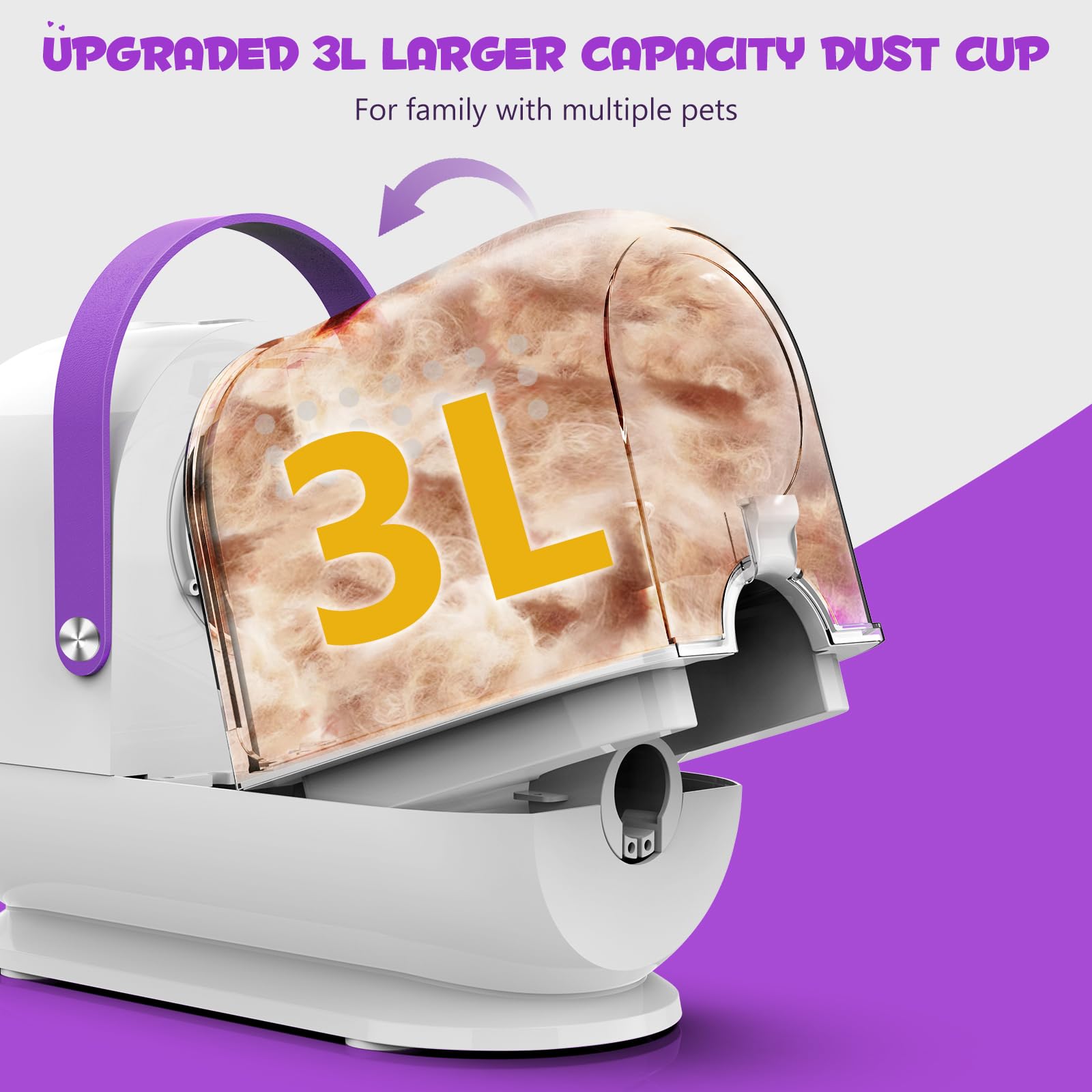 Homeika Pro Dog Grooming Kit&Vacuum, 3L Pet Grooming Vacuum 99% Pet Hair Suction, 5 Grooming Tools, 5 Combs, Quiet Pet Vacuum Gr