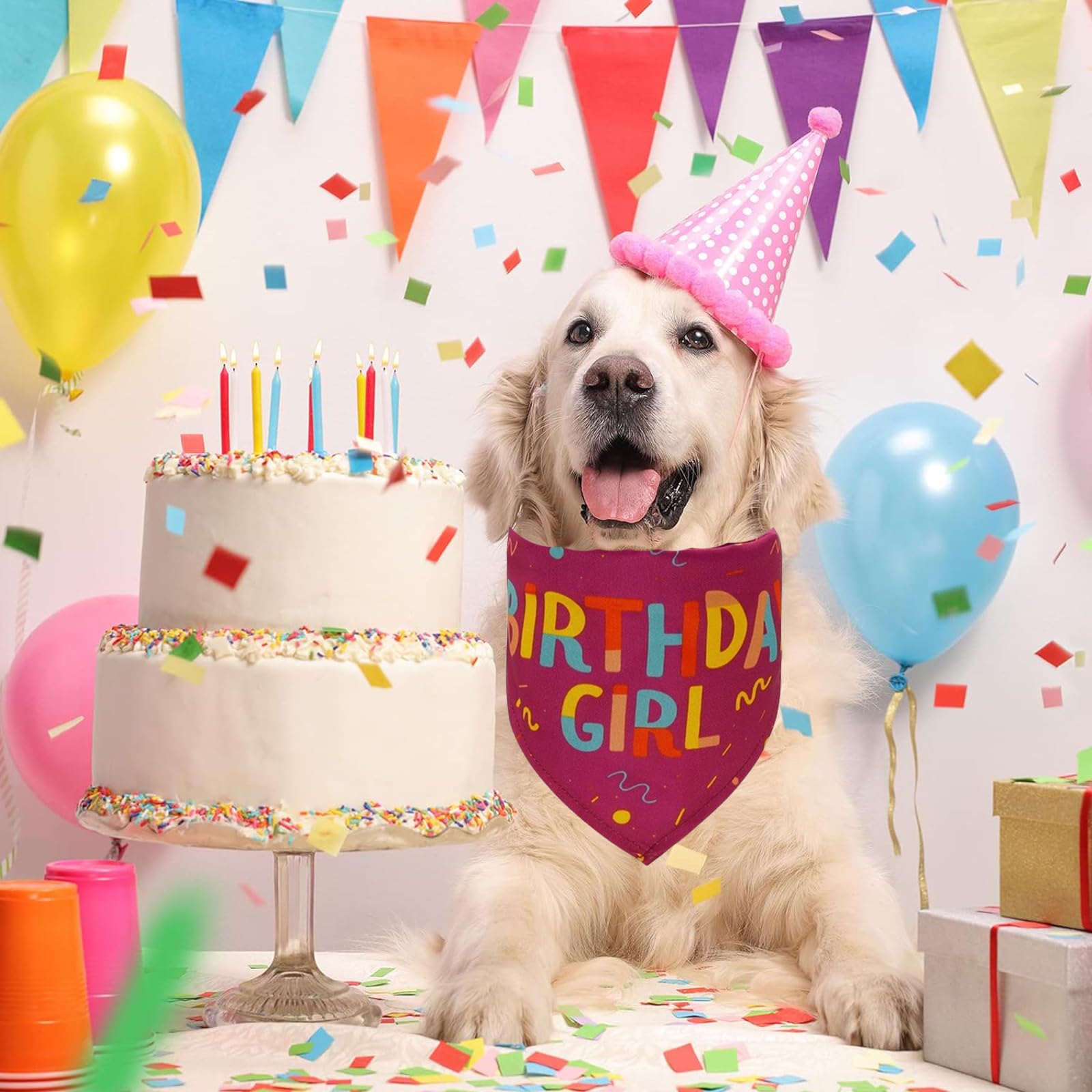 Lcekterur Dog Birthday Party Supplies Dog Birthday Girl Bandana Happy Birthday Party Supplies Triangle Dog Birthday Scarf Access