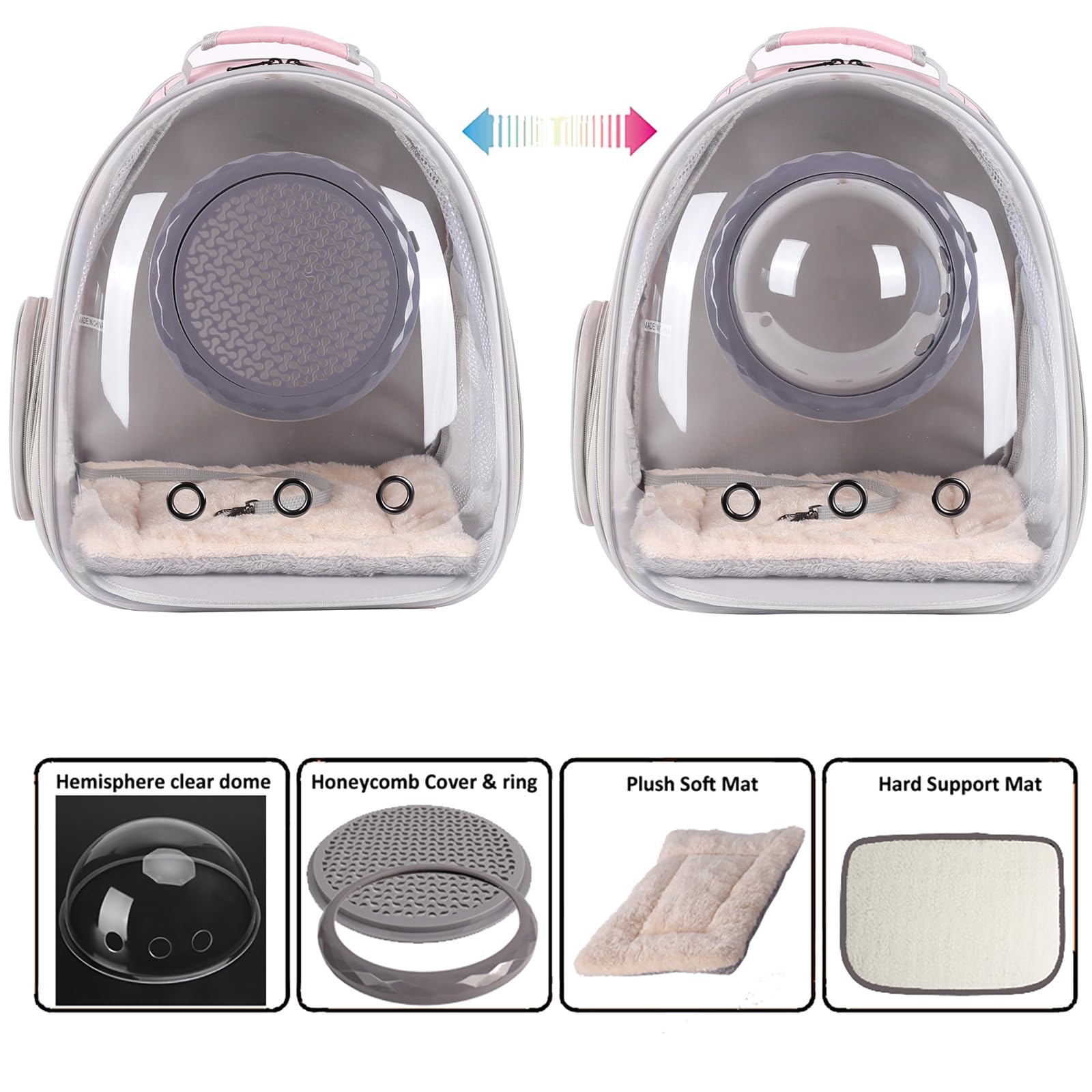Clear Cat Backpack Carrier, Space Capsule Astronaut Bubble Window With Front Extension To Carry Transport Pet Carrier Backpack F