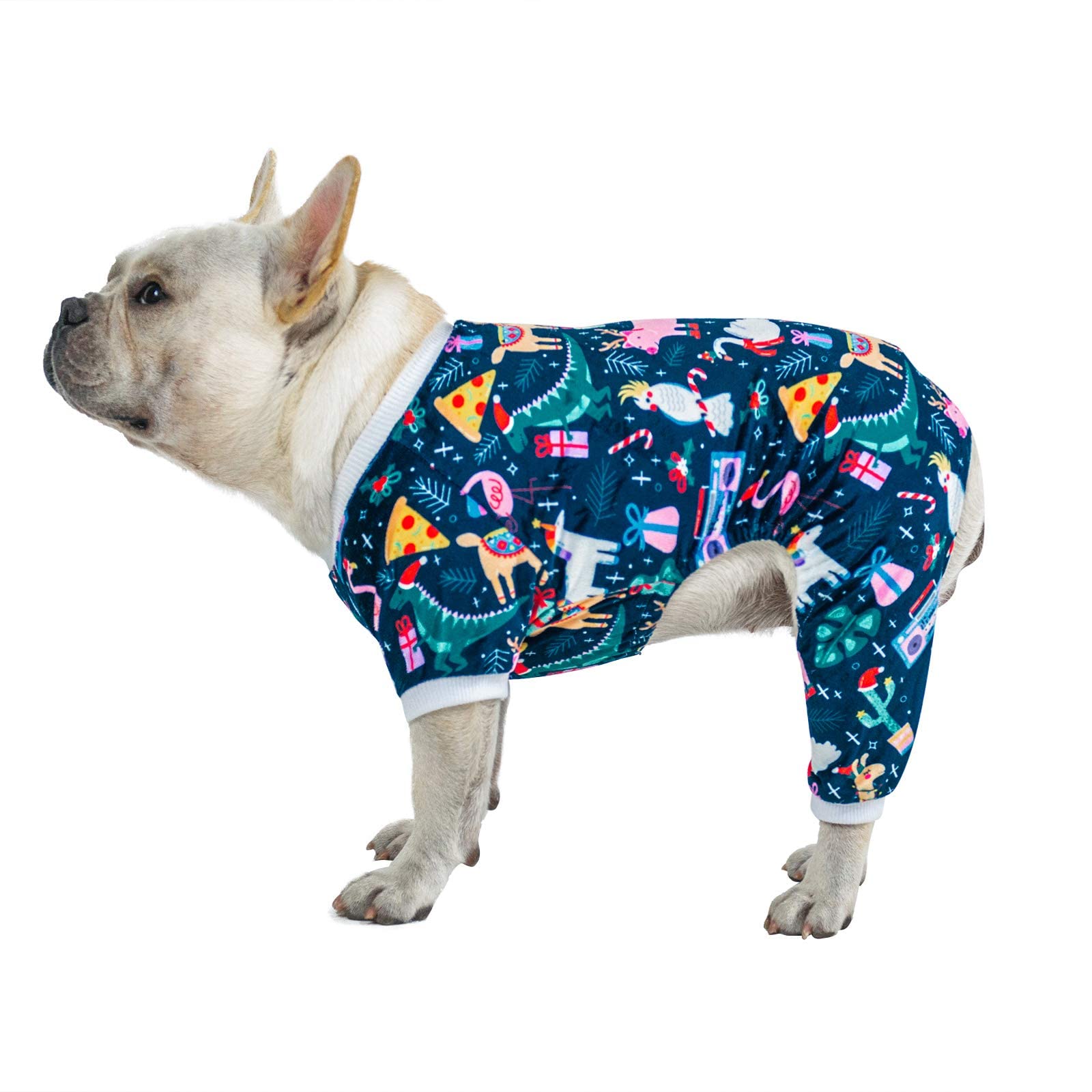 CuteBone Dog Pajamas Christmas Clothes Pjs for Small Dogs Shirts Gifts P108XL