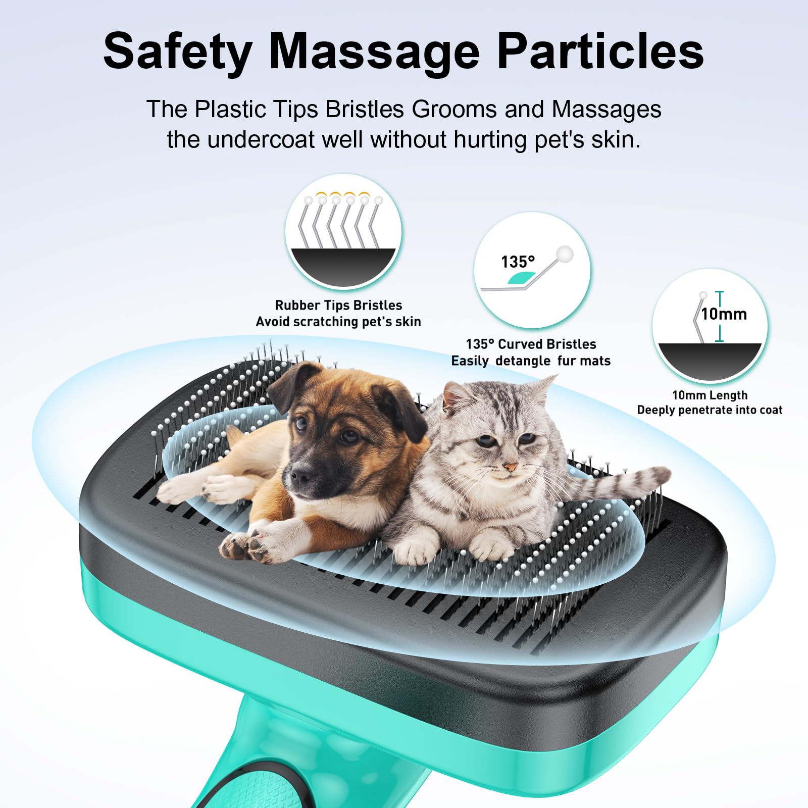 Wopqaem Self Cleaning Slicker Brush For Shedding Long Short Haired Dogs & Cats, Remove Loose Tangling Knot Undercoat Fur Mats, G