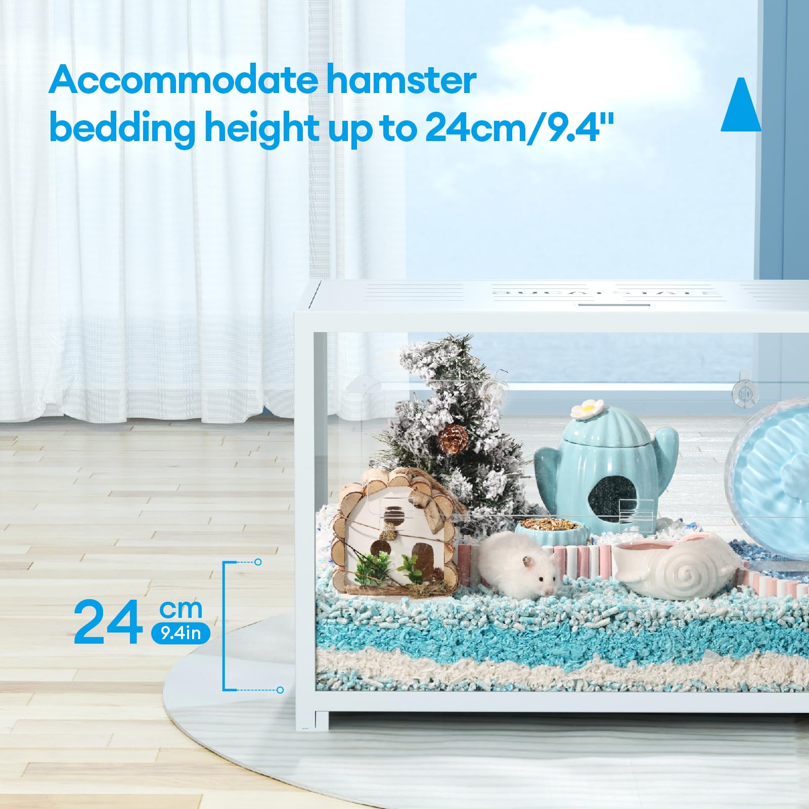 Bucatstate Hamster Cage Metal 2.0 - Small Animal Habitats Large Stackable With Top Access Easy Assemble 31.4L*17.6W*20H Inches D