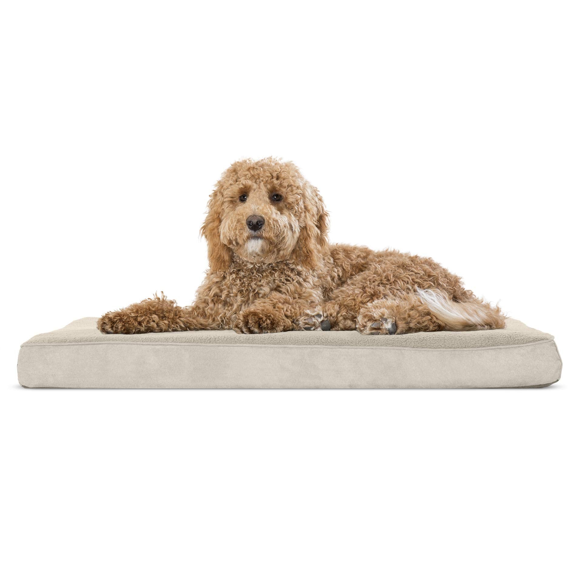 Furhaven Orthopedic Mattress Pet Bed, Large, Clay, for Dogs and Cats
