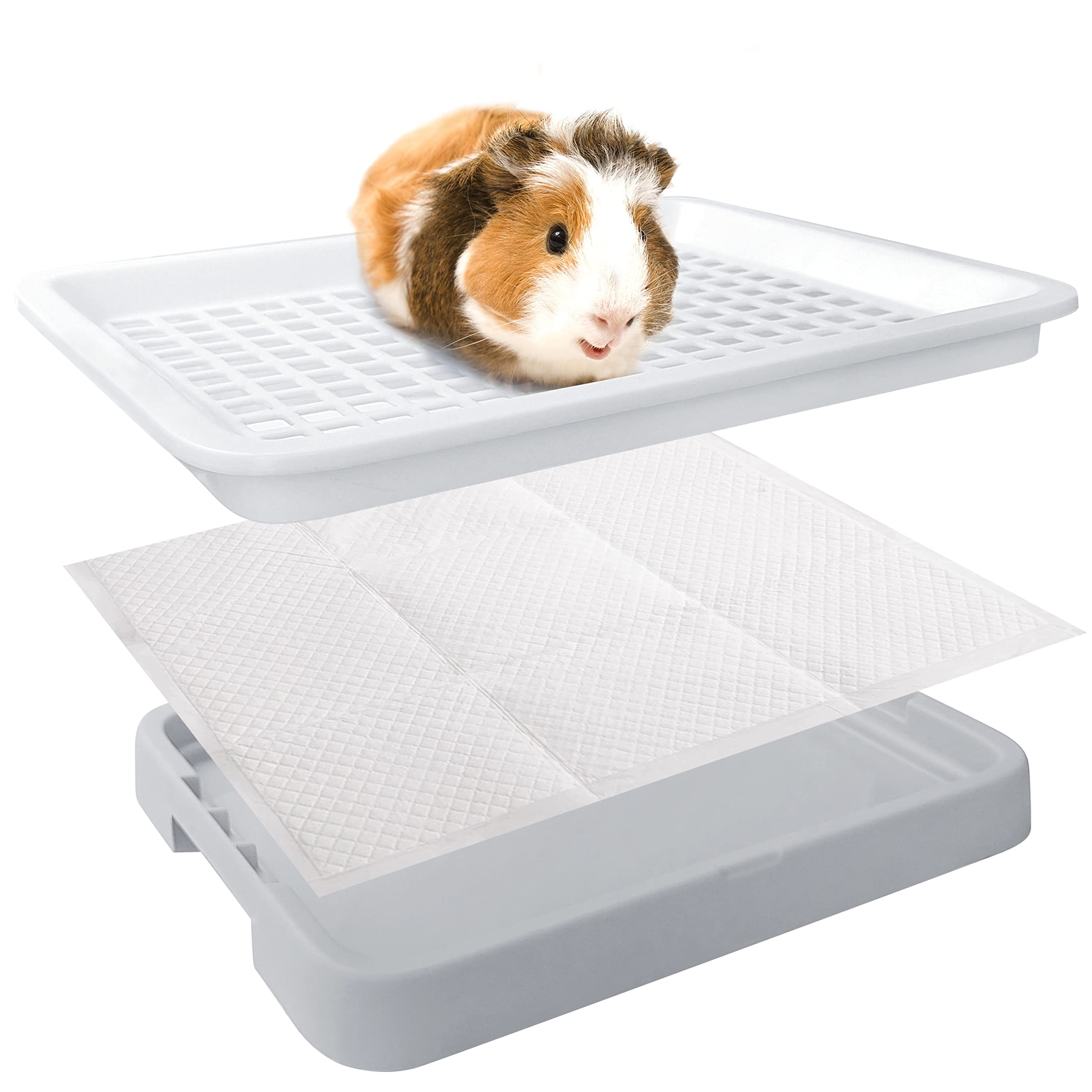 Generic Guinea Pig Toilet, Small Animal Potty Trainer Corner, Square Rat Litter Bedding Box with Small Broom, Dustpan, Small Pet