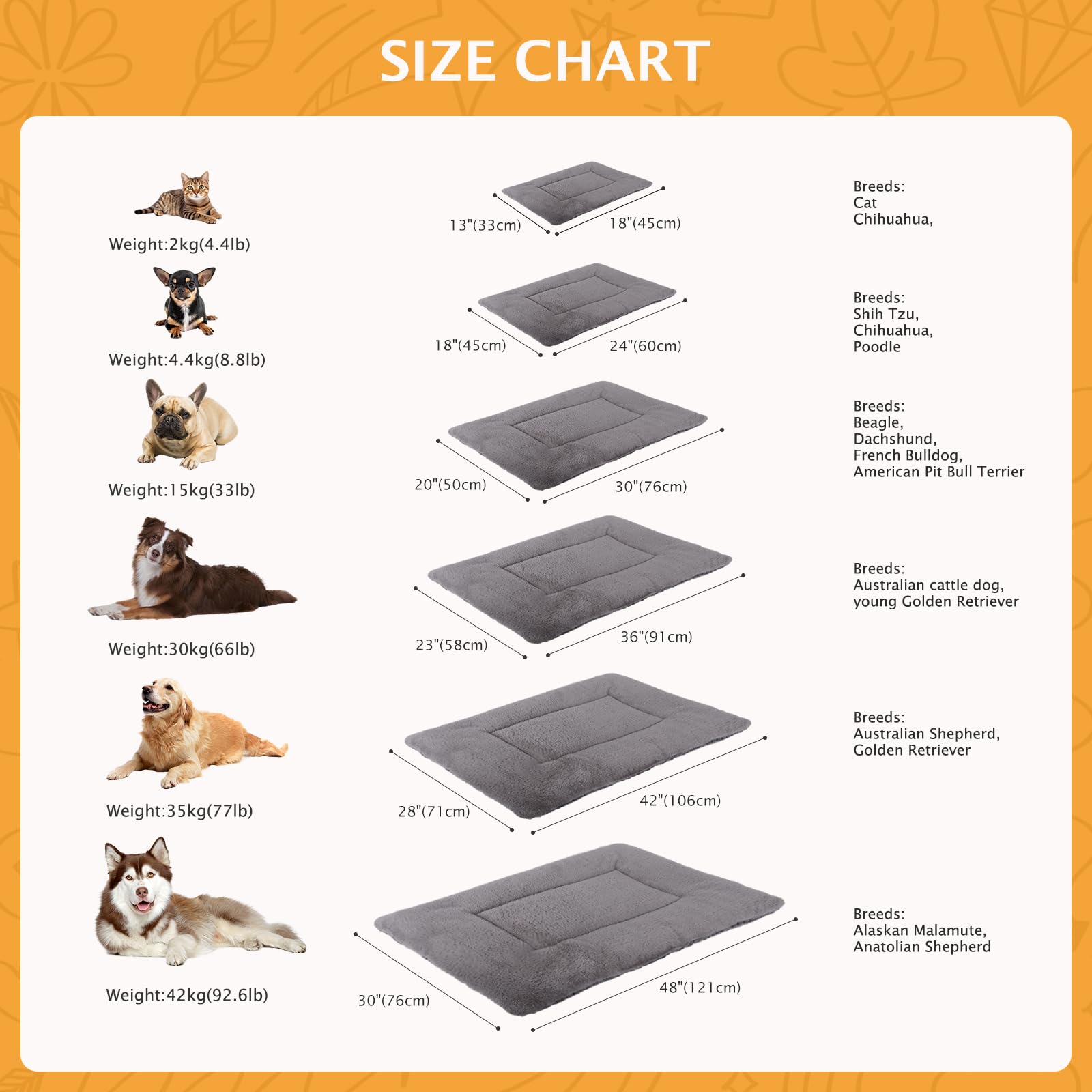Vetasac Dog Bed Mat, Soft And Warm Pet Cushion, Dual Purpose Washable Mattress Bed For Small Medium Large Dog And Cat Sleeping Xb004 (36'X23', Light Grey)