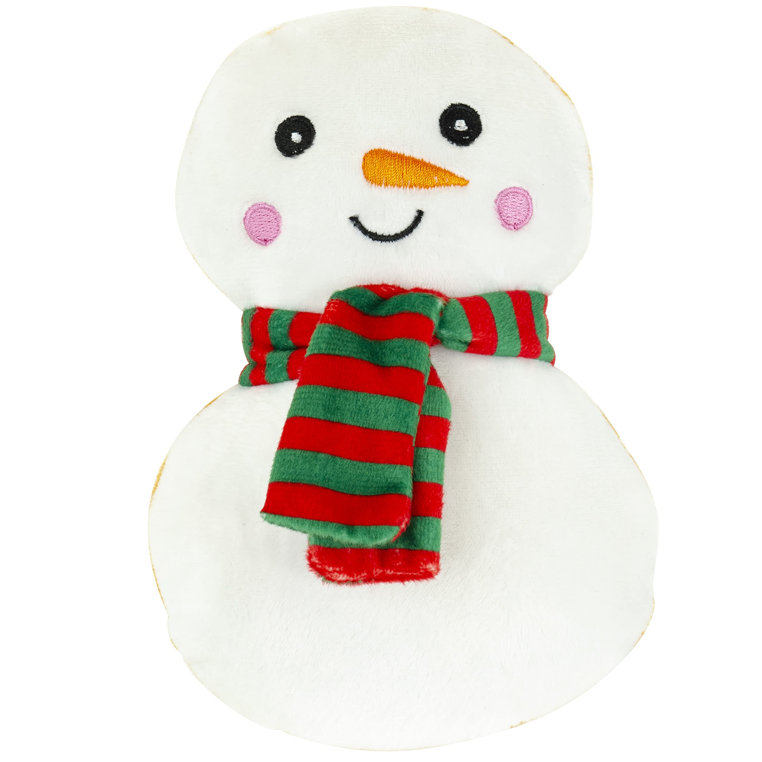 Giftable World Holiday Plush Pet Toy Fun For Christmas Designs With Squeaker Dog Chew Toy (6'' Holiday Snowman Cookies 2 Pcs)