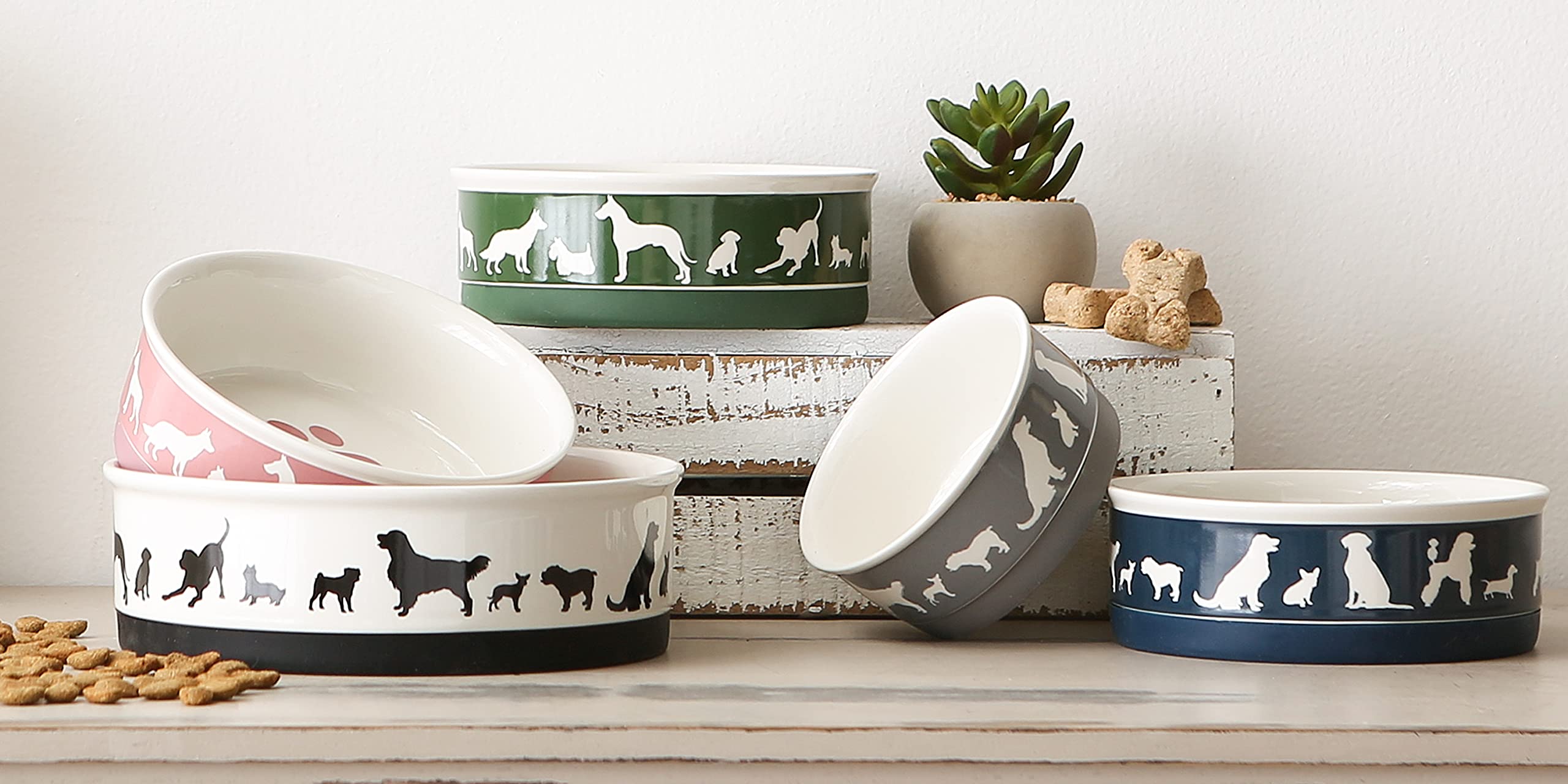 DII Pet Bowl Dog Show Medium 6Dx2H (Set of 2)