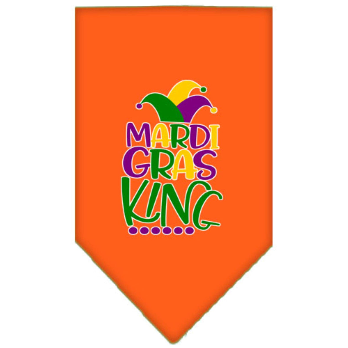 Mirage Pet Product Mardi Gras King Screen Print Mardi Gras Bandana Orange Small