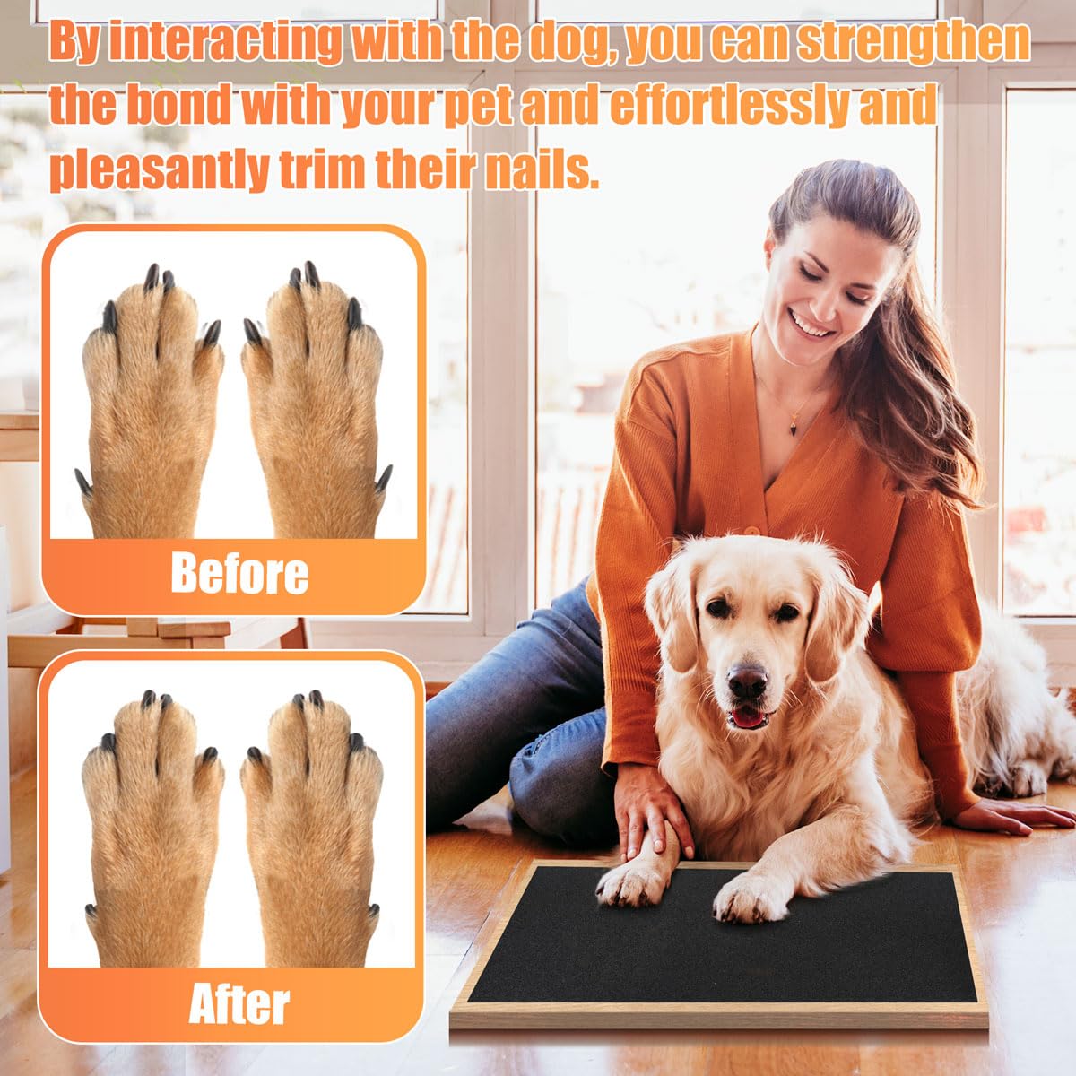 120 Grit Pet Nail Self Adhesive Replacement Emery Paper - Suitable for Small and Dogs with Long Quicks - Scratch Alternatives to