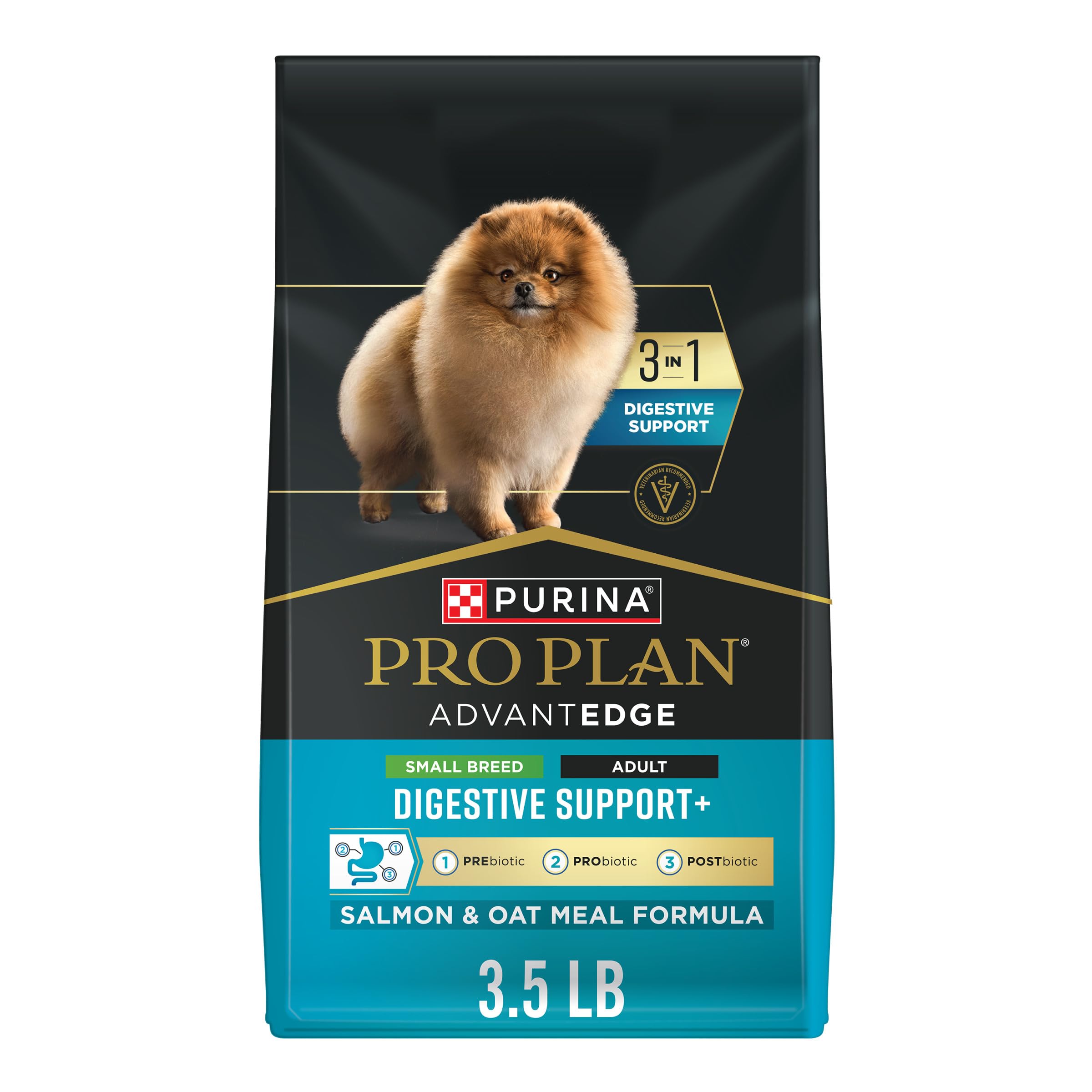 Purina Pro Plan AdvantEDGE Digestive Support Plus Small Breed Salmon and Oat Meal Formula Adult Dry Dog Food - 3.5 lb Bag