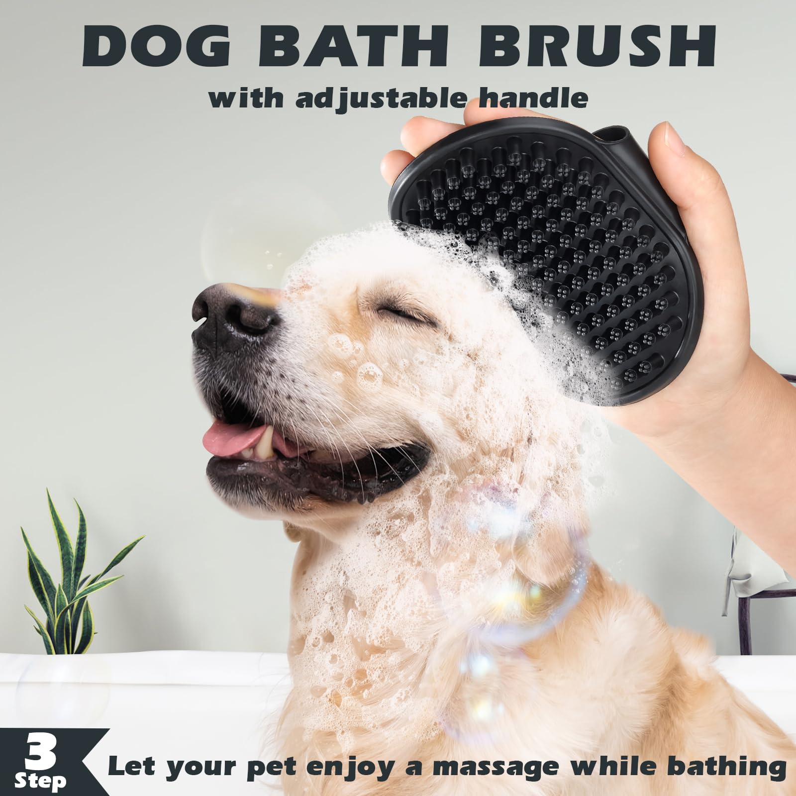 3Pcs Dog Grooming Kit - Deshedding Brush, Slicker Brush, Bath Brush And Comb For Pet Supplies (Green Black)