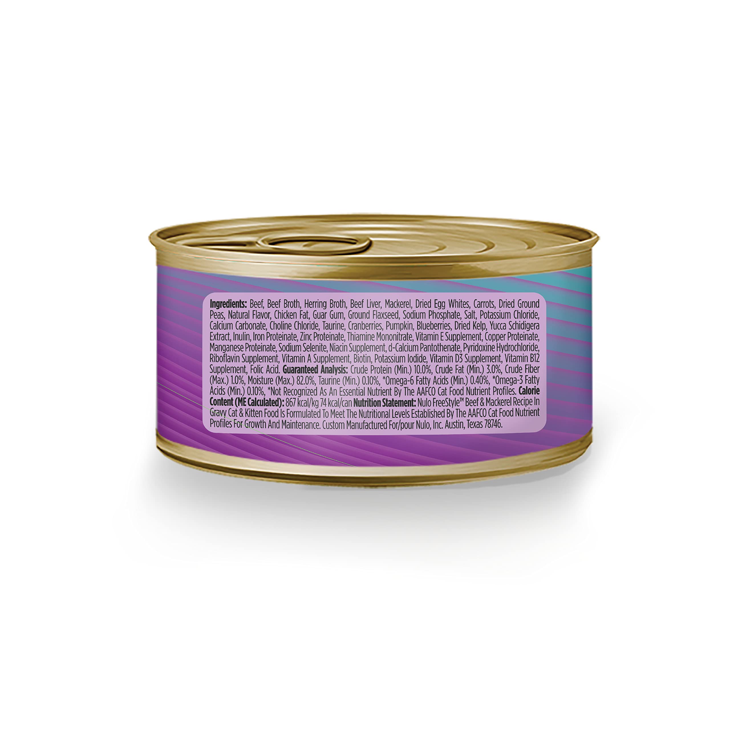 Nulo Beef & Mackerel Minced Wet Canned Cat Food, 3 Ounce (Pack of 24)
