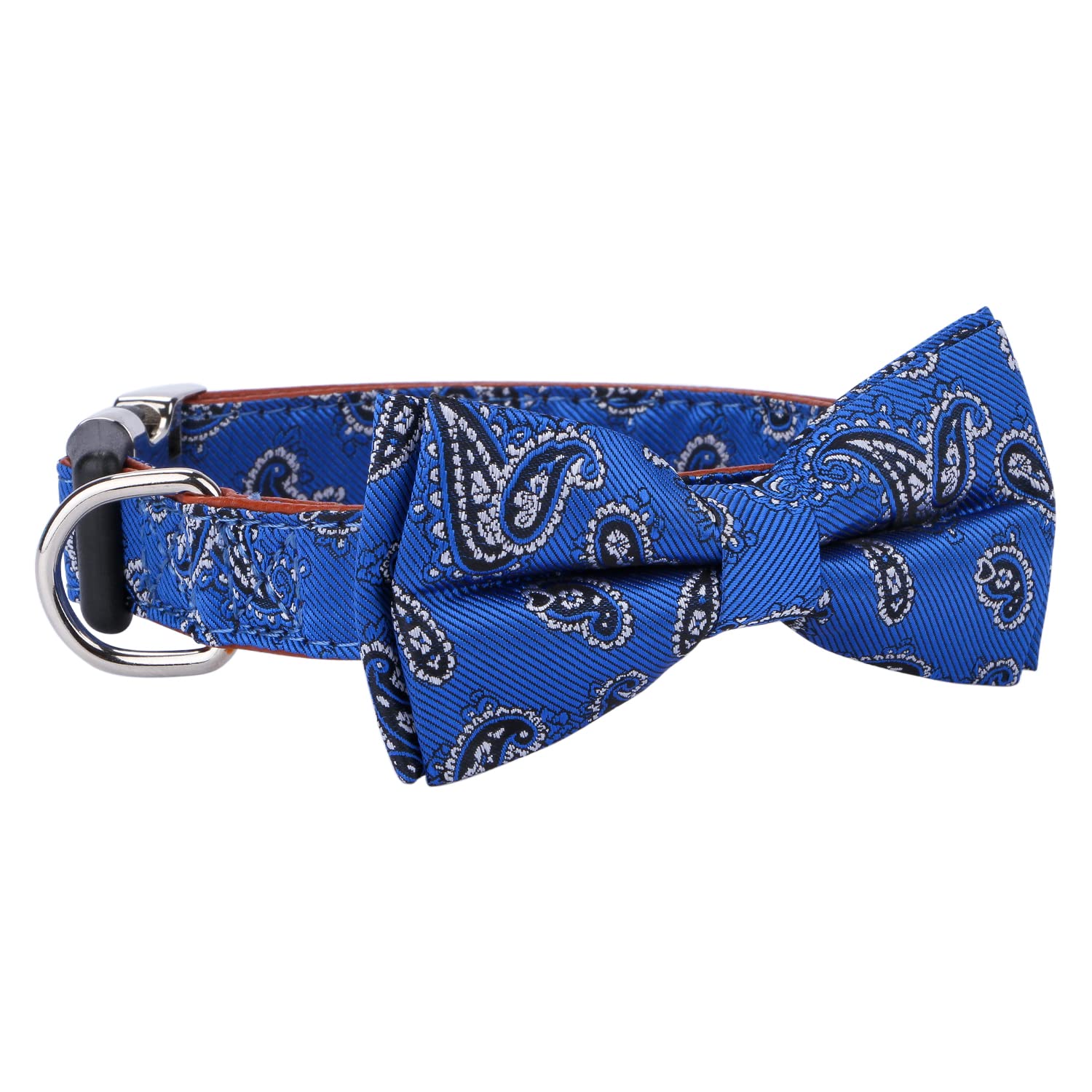 Rhea Rose Bowtie Dog Collars Blue Paisley Pattern Medium