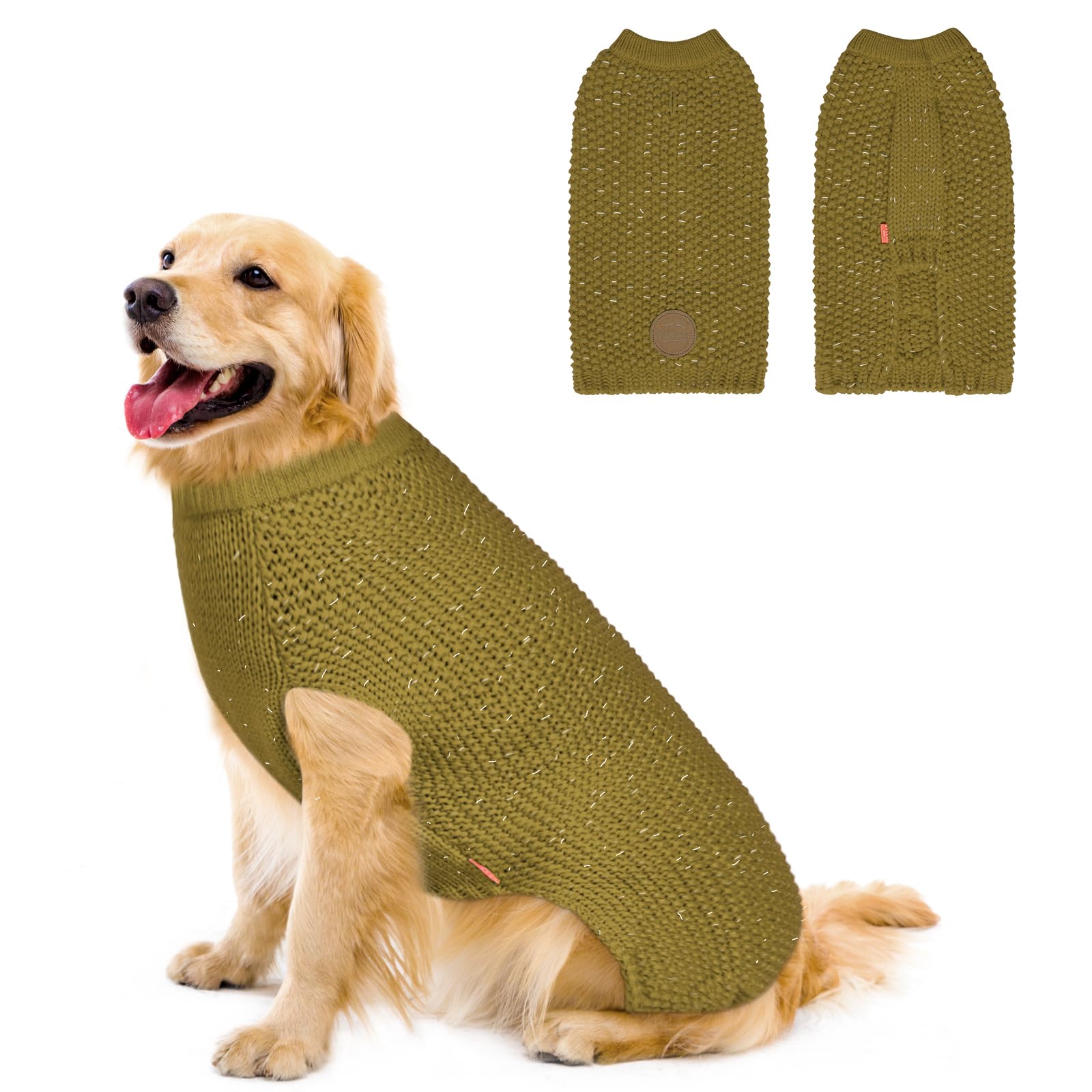 Kyeese Dog Sweater Medium Pet Sweater With Reflective Yarn Stretchy Dog Sweater For Medium Dogs Boy Warm Pets Sweater Medium Siz