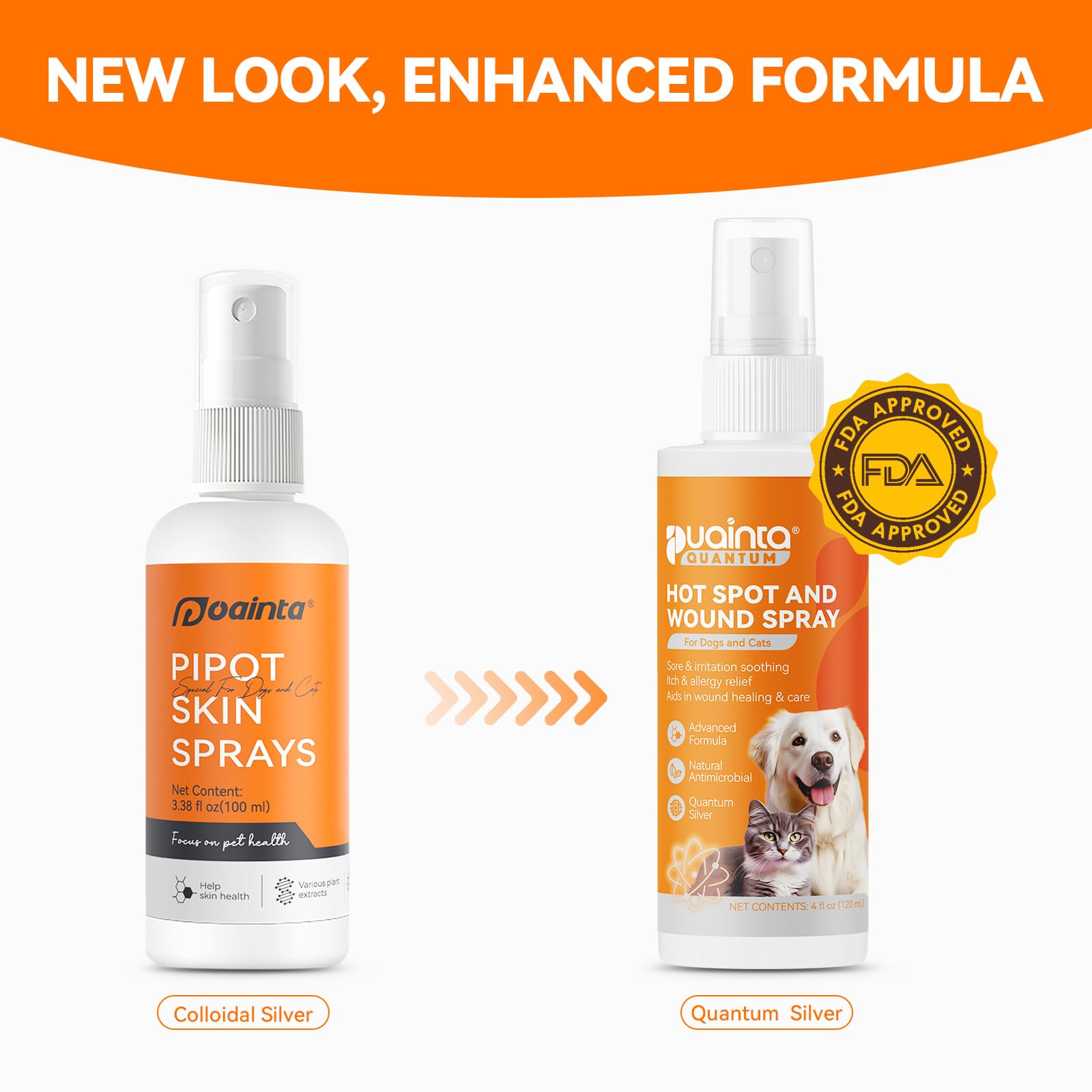 PUAINTA Hot Spot Spray for Dogs, Upgraded Pipot Skin Spray for Dogs, Itch Relief and Hot Spot Treatment for Dogs, Supports Skin