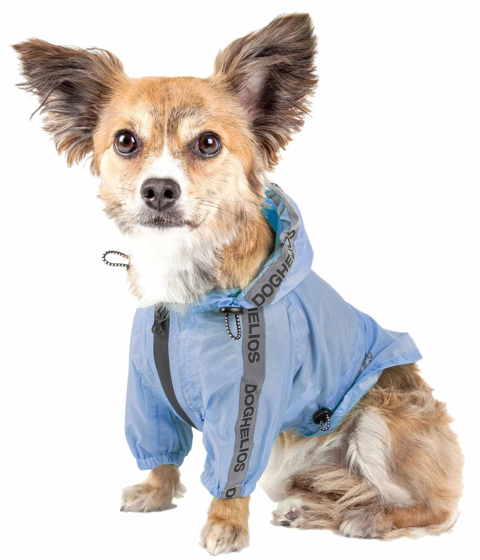 Dog Helios Torrential Shield Adjustable and Waterproof Dog Raincoat Poncho, XS, Blue