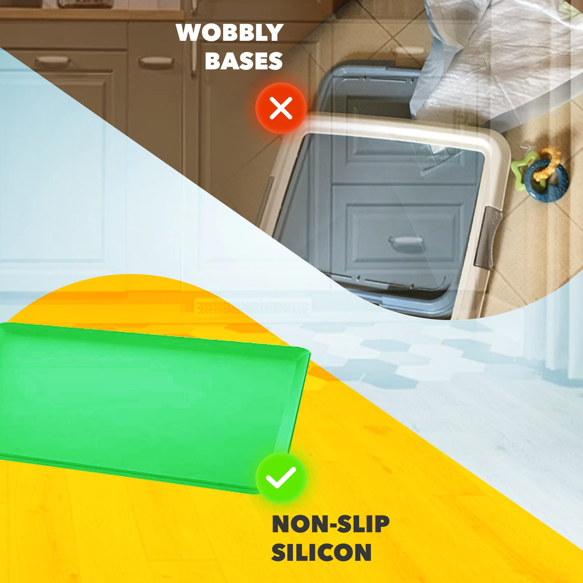 Skywin Tidyfriend Dog Puppy Pad Holder Tray For 24 X 24 Inches Training Pads - Silicone Wee Wee Pad Holder, No Spill Pee Pad Hol