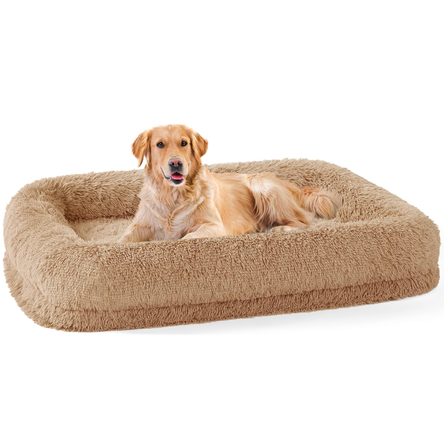 Zomisia Xxl Dog Bed - Extra Large Calming Dog Sofa Beds With Fluffy Faux Fur, Waterproof Pet Bed With Supportive Egg Foam, Washa