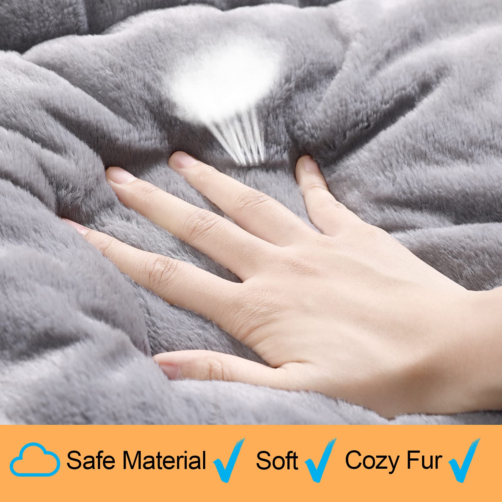 Dog Beds Crate Pad For Medium/Large Dogs Fit Metal,Ultra Soft, Washable & Anti-Slip Kennel Pad For Dogs Cozy Sleeping Mat,Gray 36Inch