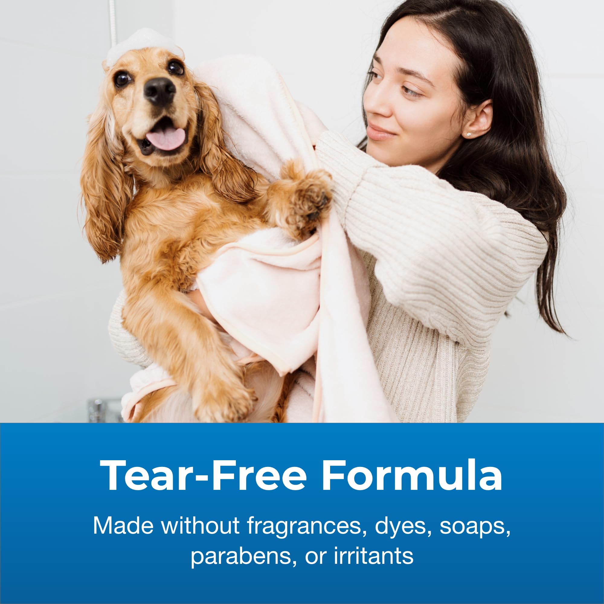 Petag Fresh ’N Clean Soothing & Sensitive Pet Shampoo - 18 Oz - Hypoallergenic & Tearless Pet Shampoo For Dogs, Cats & Small Animals With Aloe & Vitamin E - Fragrance Free