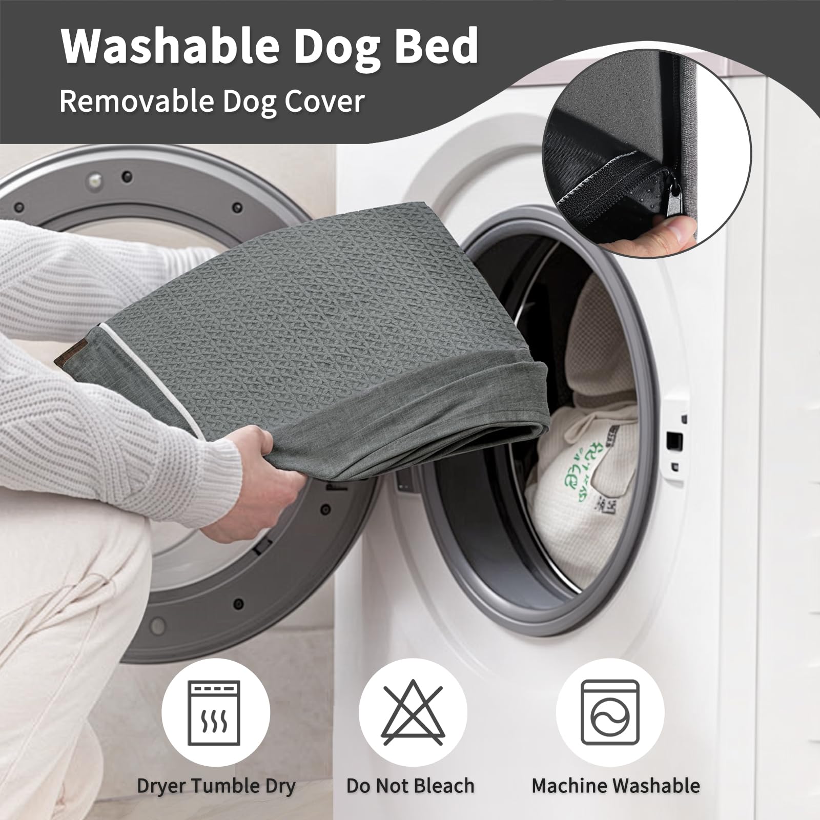 Extra Large Dog Bed, Large Sized Orthopedic Xl Dog Crate Bed,Washable & Waterproof Cover Big Plush Pet Bed Mat, Egg Crate Foam B