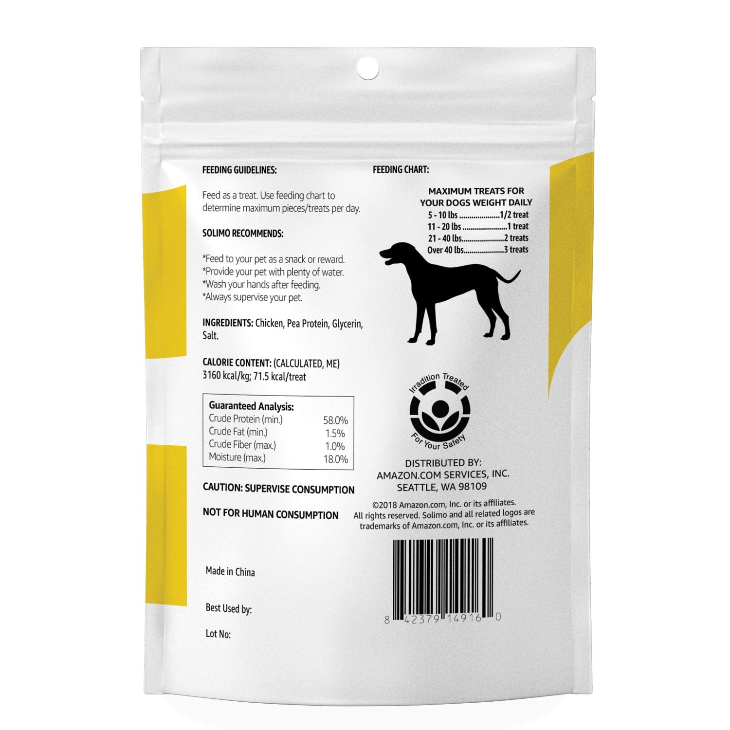 Amazon Brand - Solimo Chicken Jerky Dog Treats, 2 pounds (Packaging May Vary)
