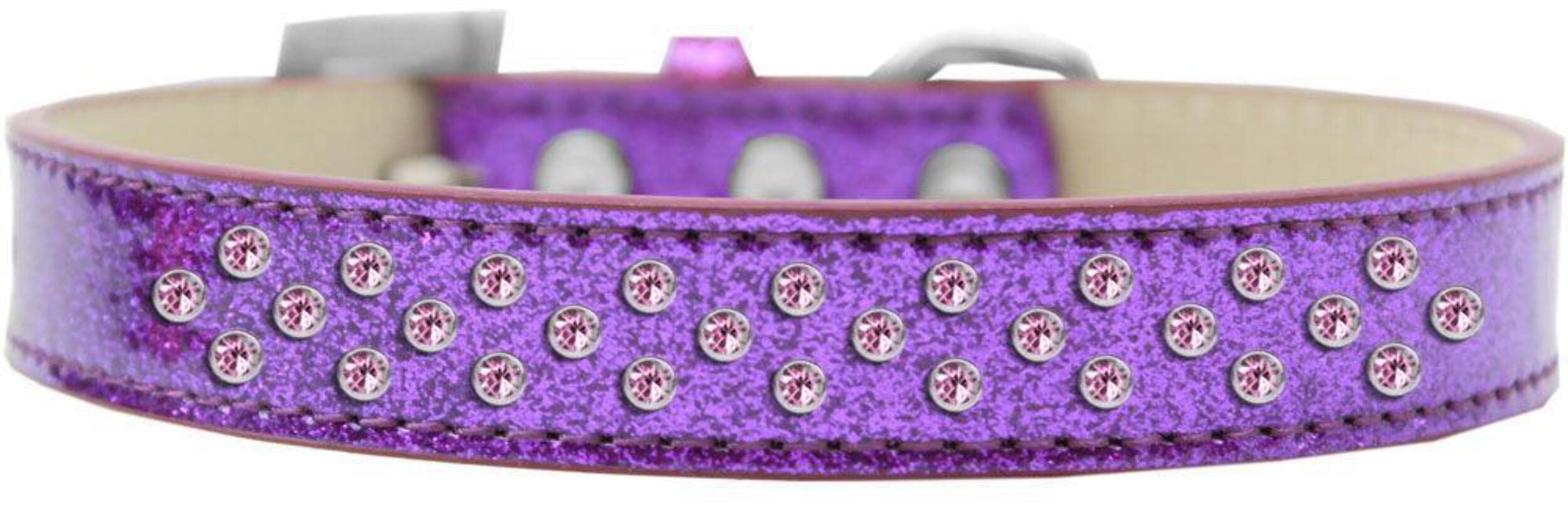 Mirage Pet Products Sprinkles Ice Cream Dog Collar with Light Pink Crystals, Size 14, Black