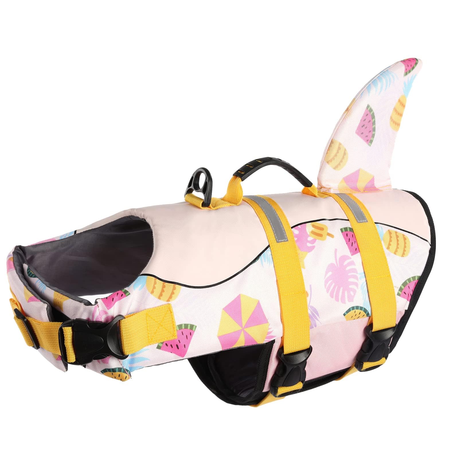 Asenku Dog Life Jacket Pet Life Safety Vest For Swimming Boating, Dog Shark Life Jackets Dog Lifesavers Swimsuits For Pool, Dog