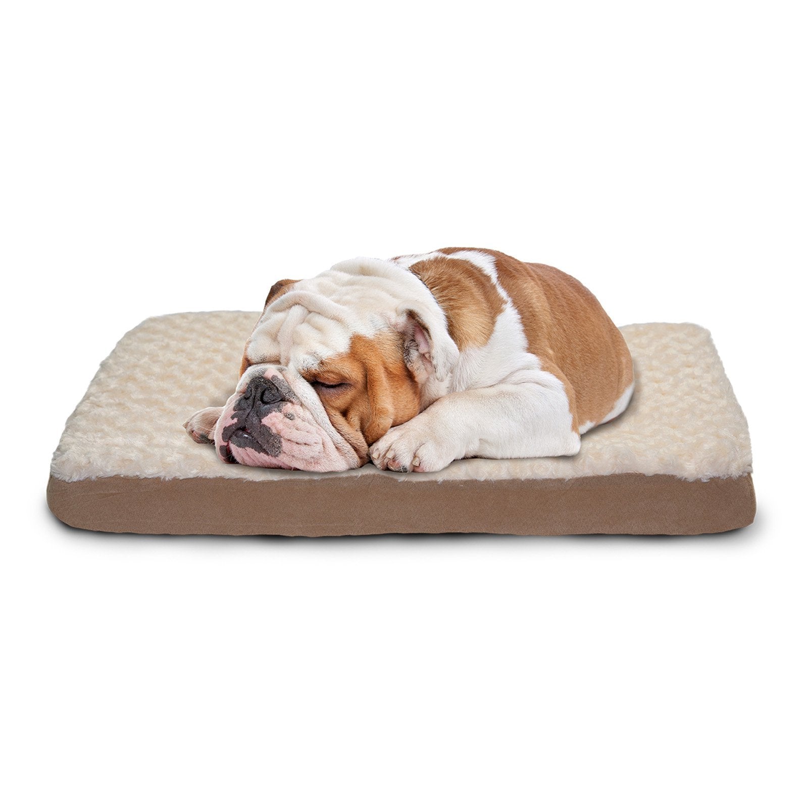 Furhaven Cooling Gel Dog Bed for Large/Medium Dogs w/ Removable Washable Cover, For Dogs Up to 55 lbs - Ultra Plush Faux Fur & S