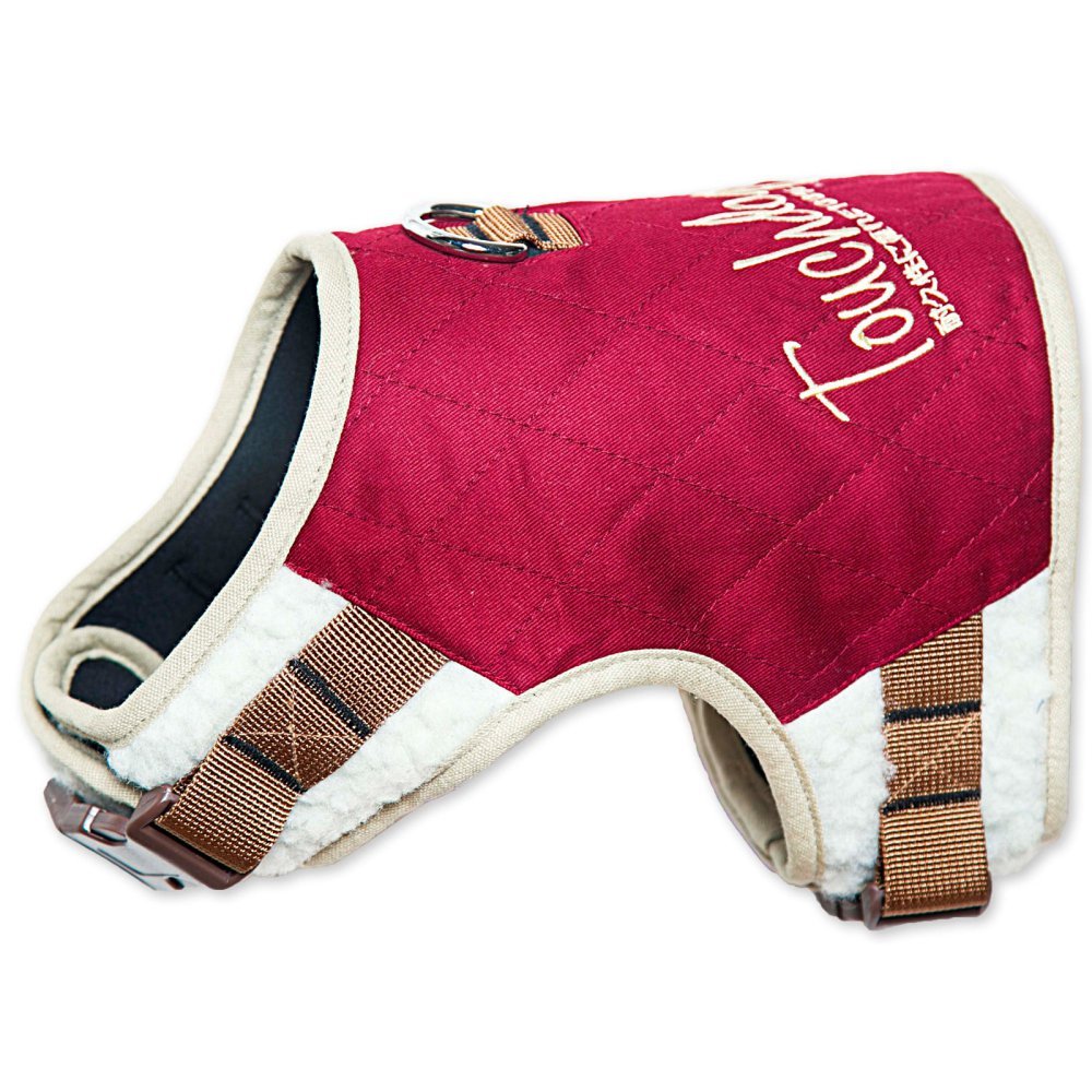 TOUCHDOG Tough-Boutique Adjustable Fashion Designer Pet Dog Harness and Leash Combination, Medium, Dark Pink