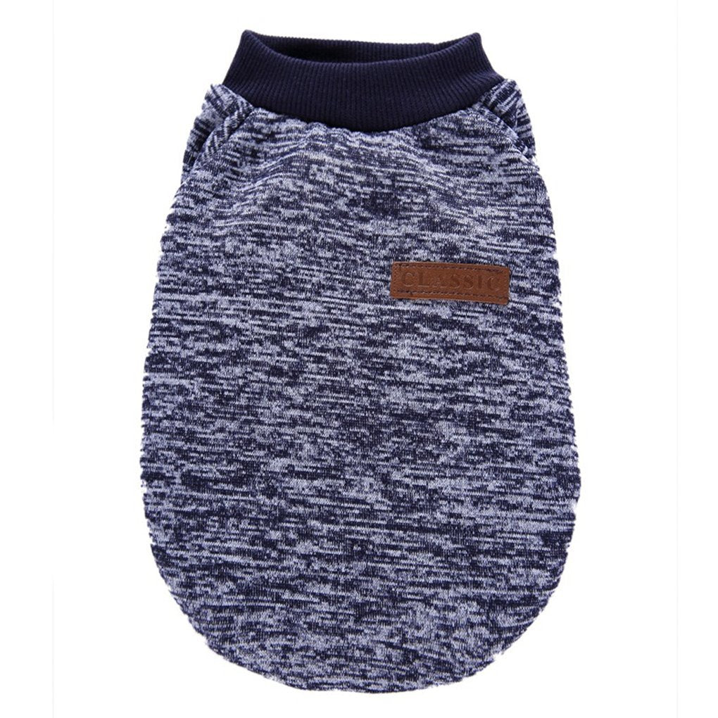 Chborless Pet Dog Classic Knitwear Sweater Warm Winter Puppy Pet Coat Soft Sweater Clothing For Small Dogs (S, Navy Blue)