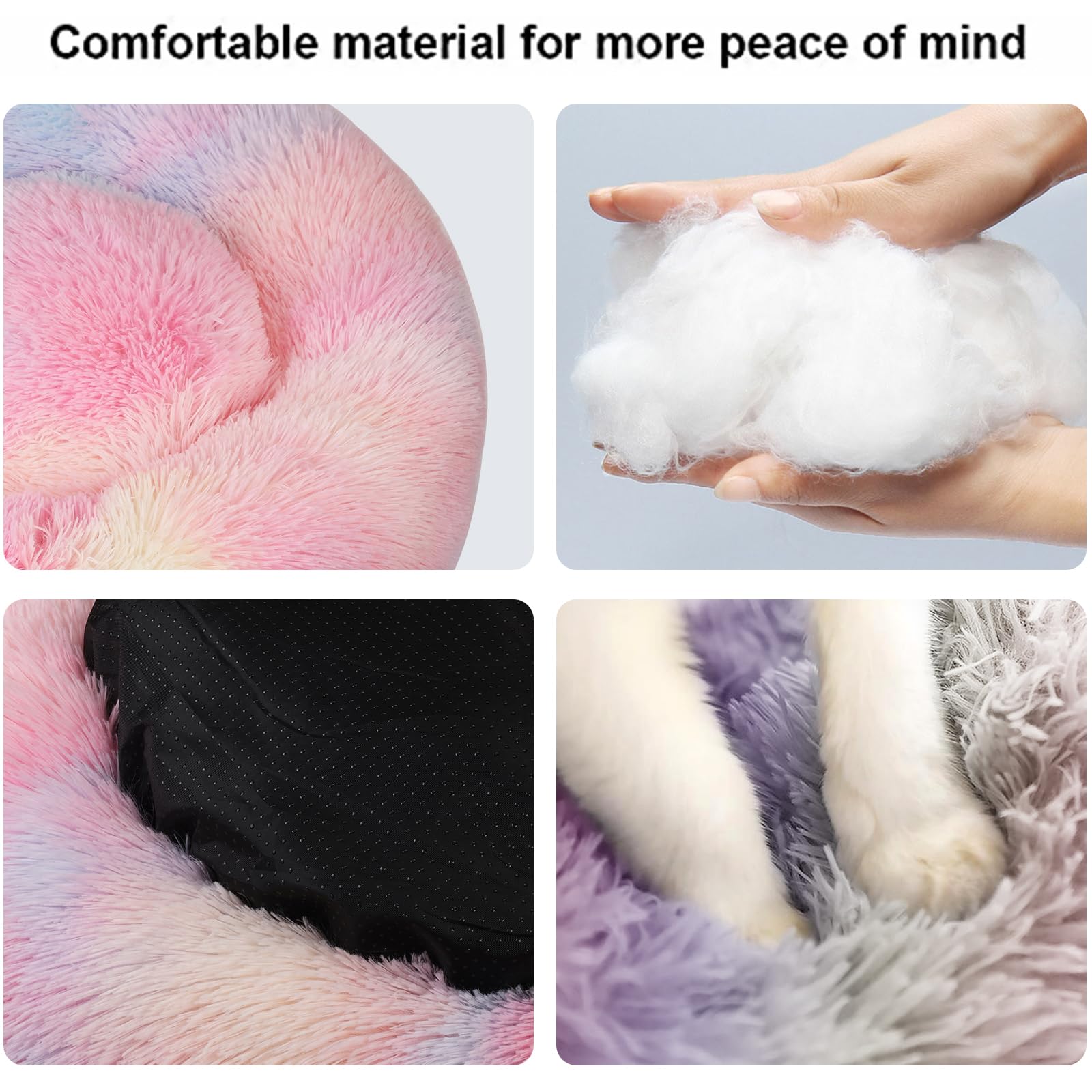 Nisrada Cat Beds For Indoor Cats,20 Inch Dog Bed For Small Melium Large Dogs, Washable-Round Pet Bed For Puppy And Kitten With Slip-Resistant Bottom