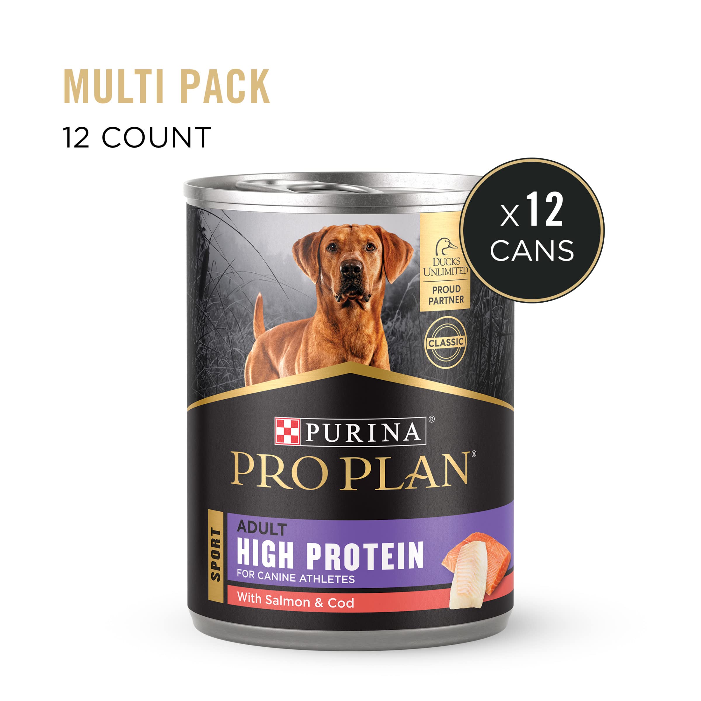 Purina Pro Plan Sport High Protein Wet Dog Food With Salmon and Cod - (Pack of 12) 13 oz. Cans