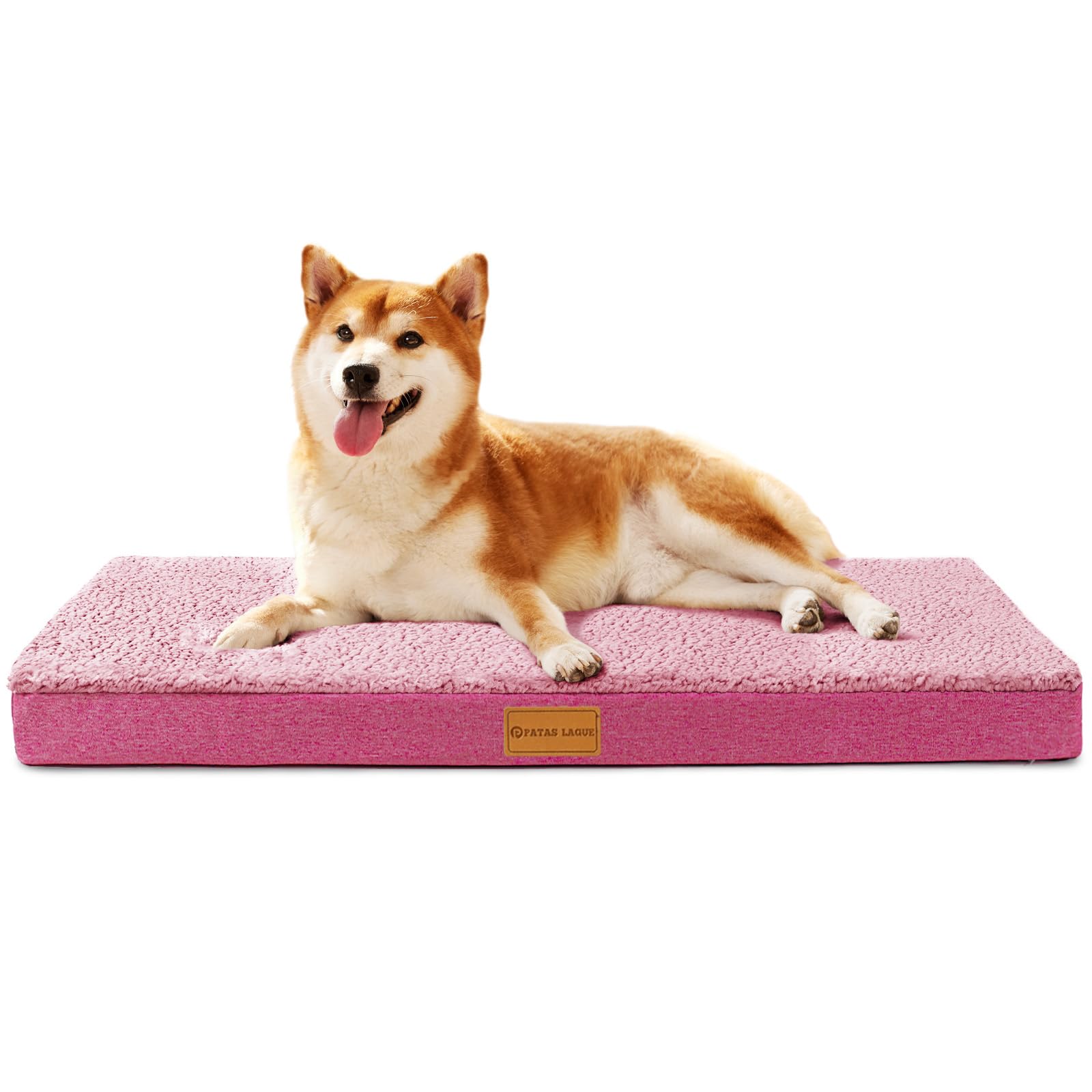Patas Lague Orthopedic Dog Bed Large Sized Dog 36''X24'',Soft Waterproof Egg Crate Foam Medium Pet Crate Beds Mat with Removable