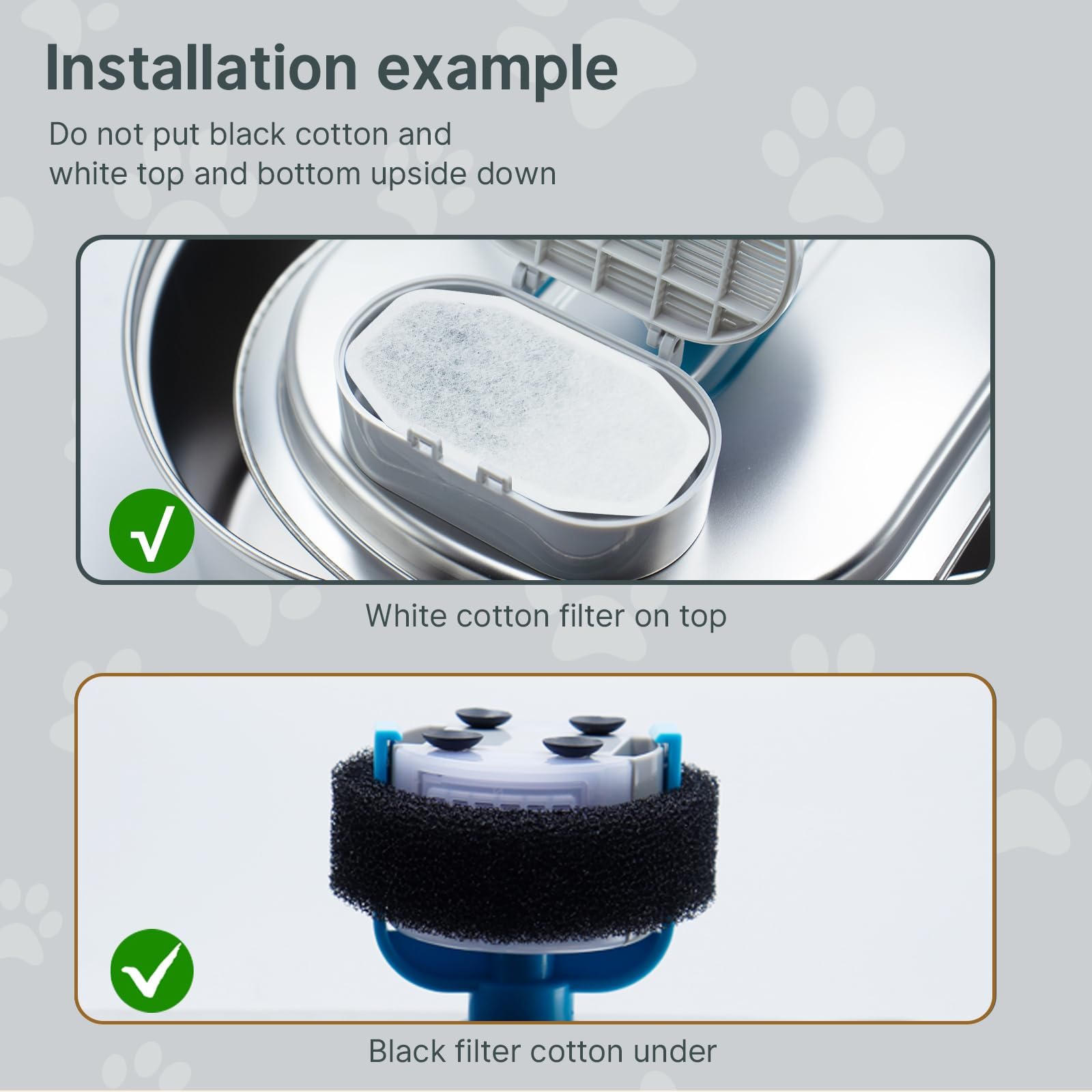 24 Pcs Cat Water Fountain Filters,12 Pack Cat Water Fountain Replacement Filters & 12 Pack Pre-Filter Sponges,Fountain Filter Re