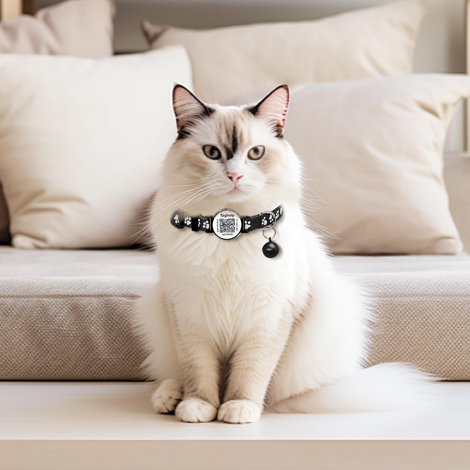2 Pack Cat Collar With Qr Code Name Tag, Smart Qr Id Tag,Personalized Reflective Cat Collar Breakaway With Bell For Boy & Girl K